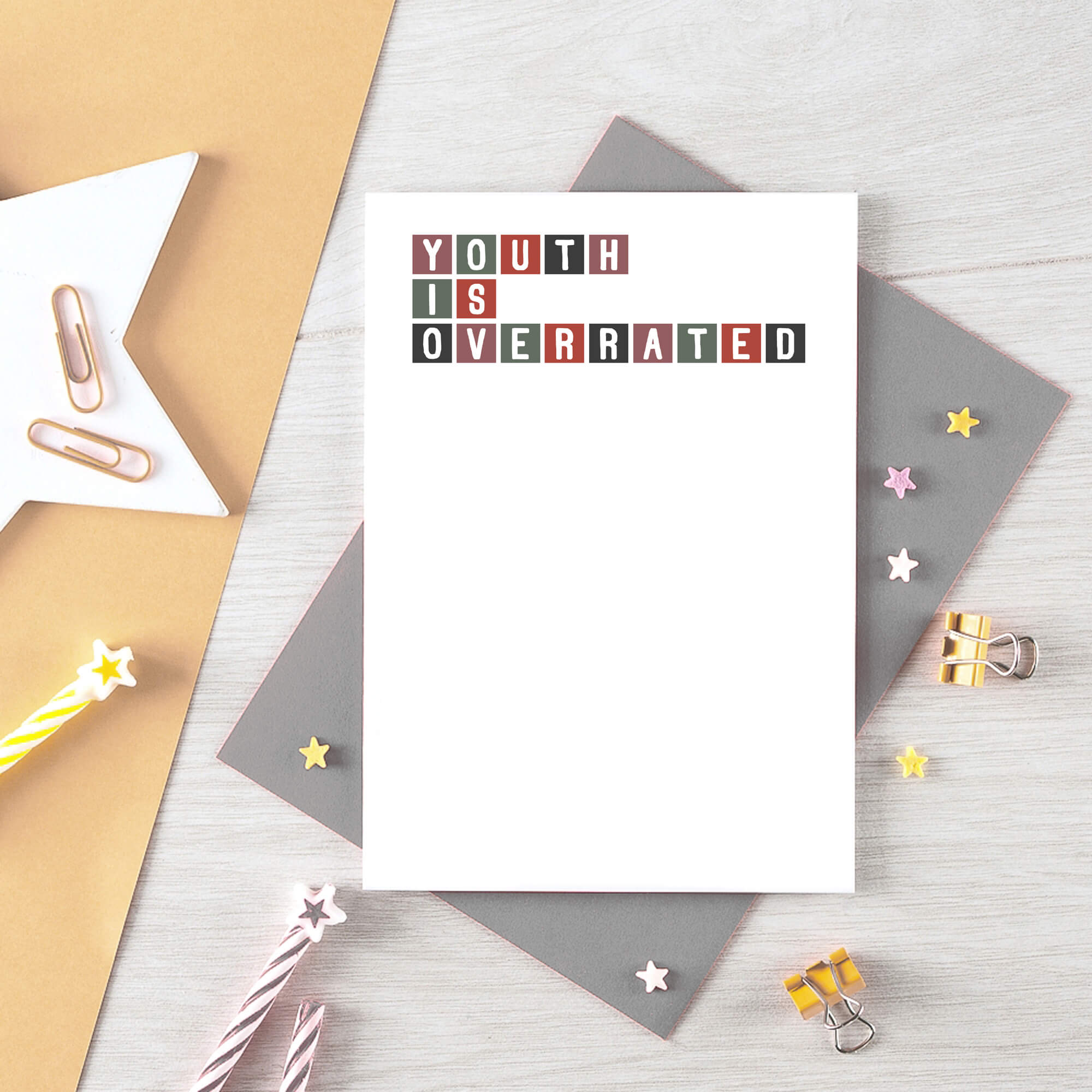 Birthday Card by SixElevenCreations. Reads by Youth Is Overrated. Product Code by SE0281A6