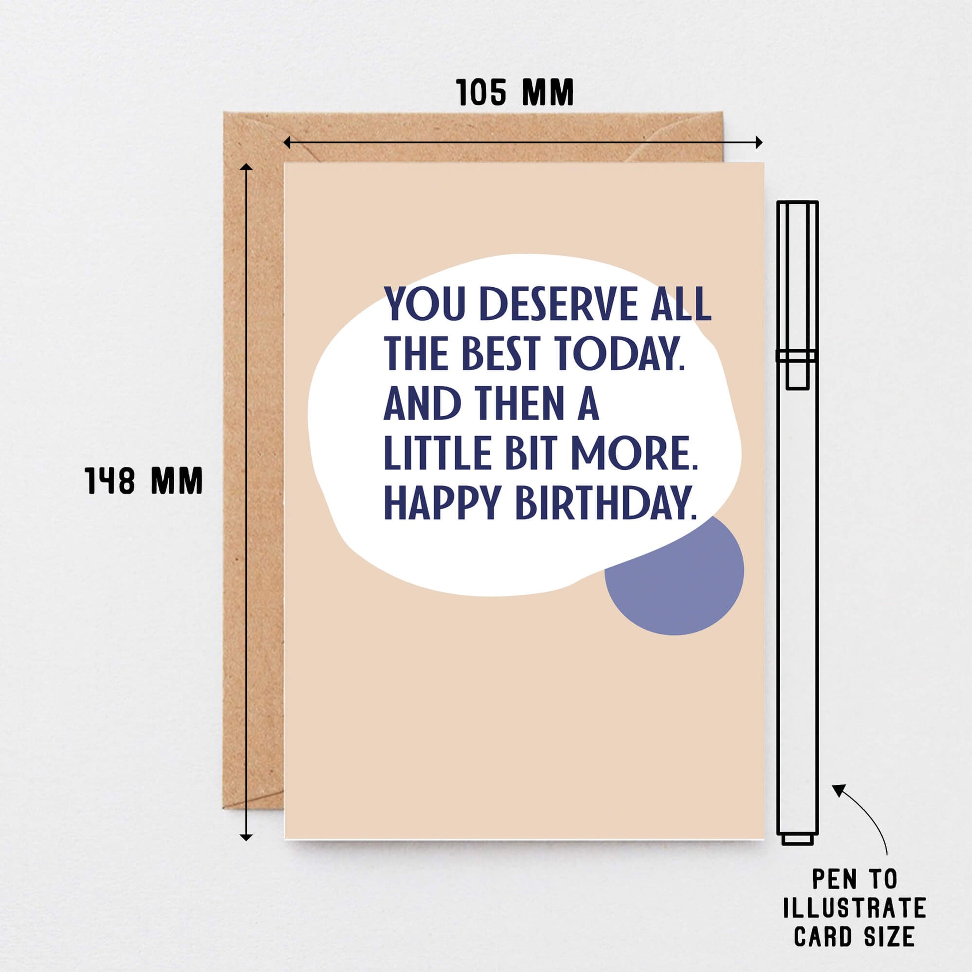Birthday Card by SixElevenCreations. Reads You deserve all the best today. And then a little bit more. Happy birthday. Product Code SE1101A6