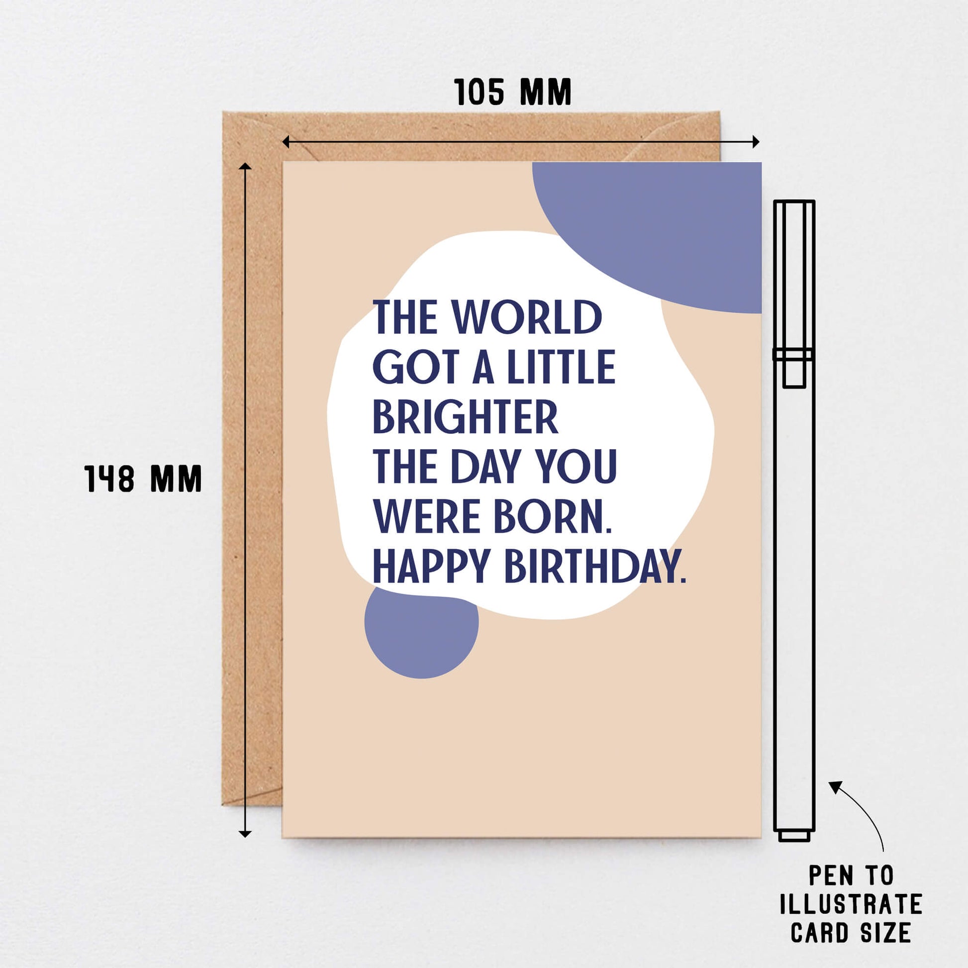 Birthday Card by SixElevenCreations. Reads The world got a little brighter the day you were born. Happy birthday. Product Code SE1103A6