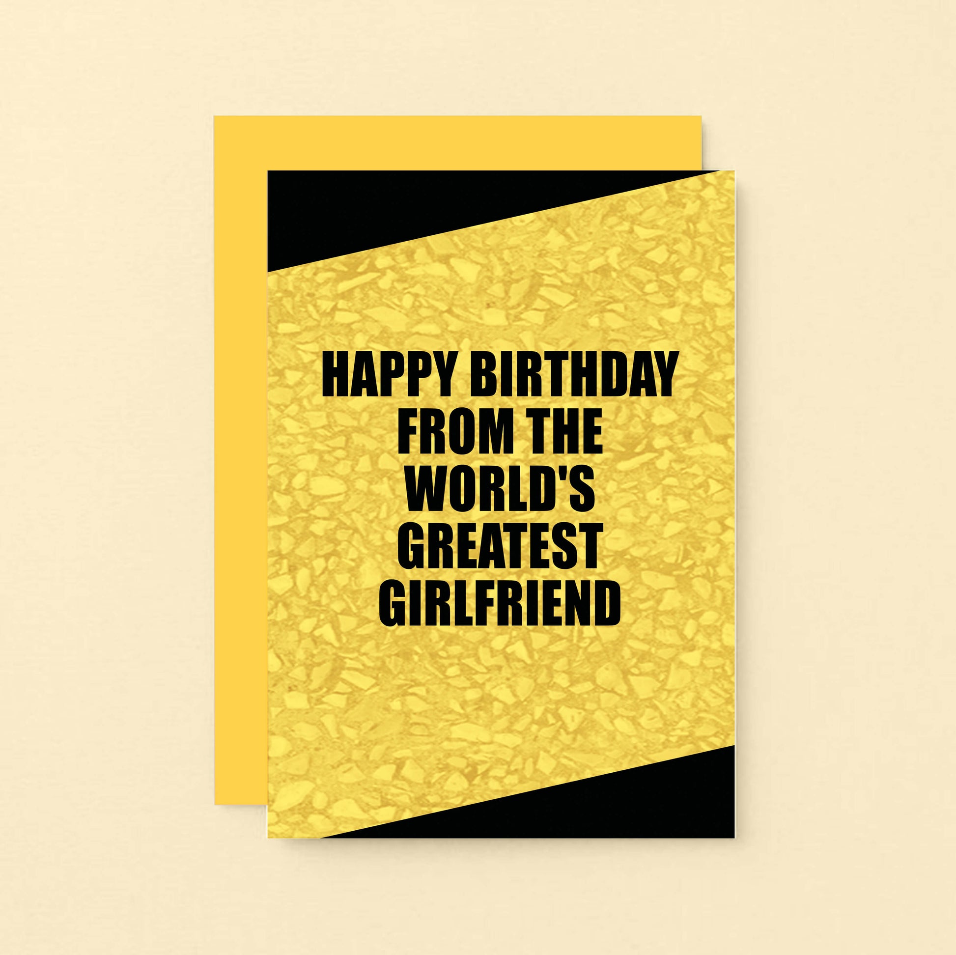 Boyfriend Birthday Card by SixElevenCreations. Reads Happy birthday from the world's greatest girlfriend. Product Code SE0854A6