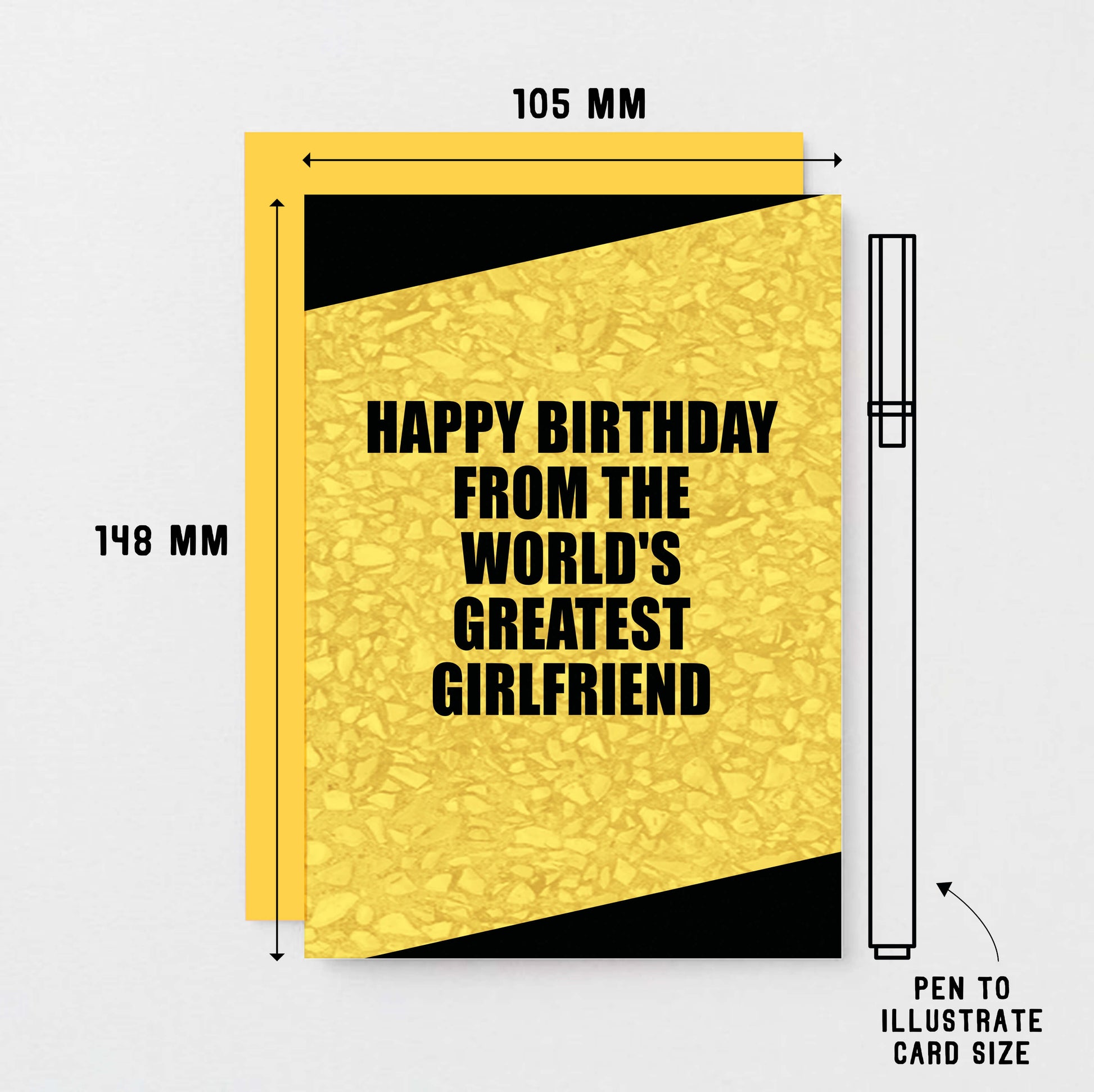 Boyfriend Birthday Card by SixElevenCreations. Reads Happy birthday from the world's greatest girlfriend. Product Code SE0854A6