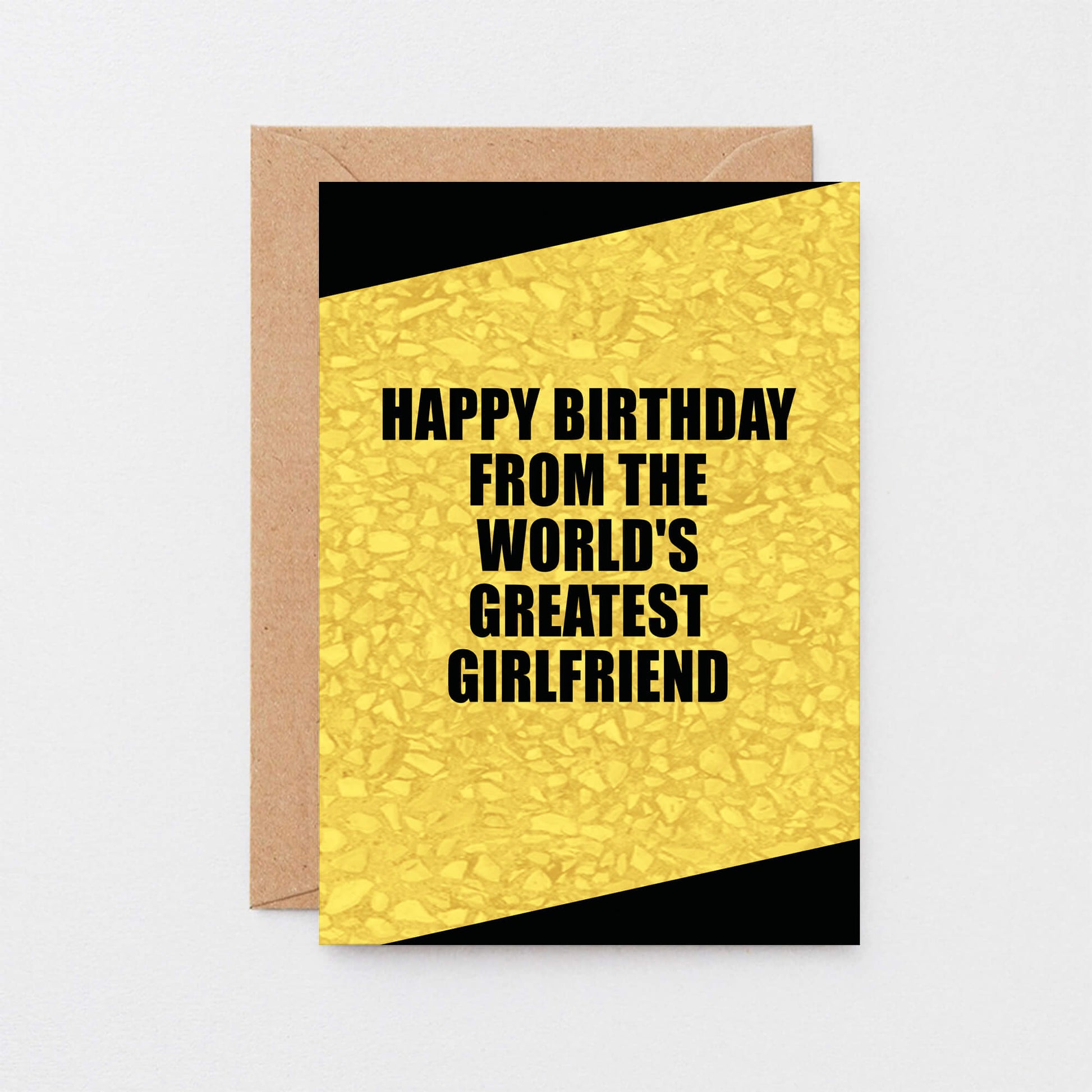Boyfriend Birthday Card by SixElevenCreations. Reads Happy birthday from the world's greatest girlfriend. Product Code SE0854A6