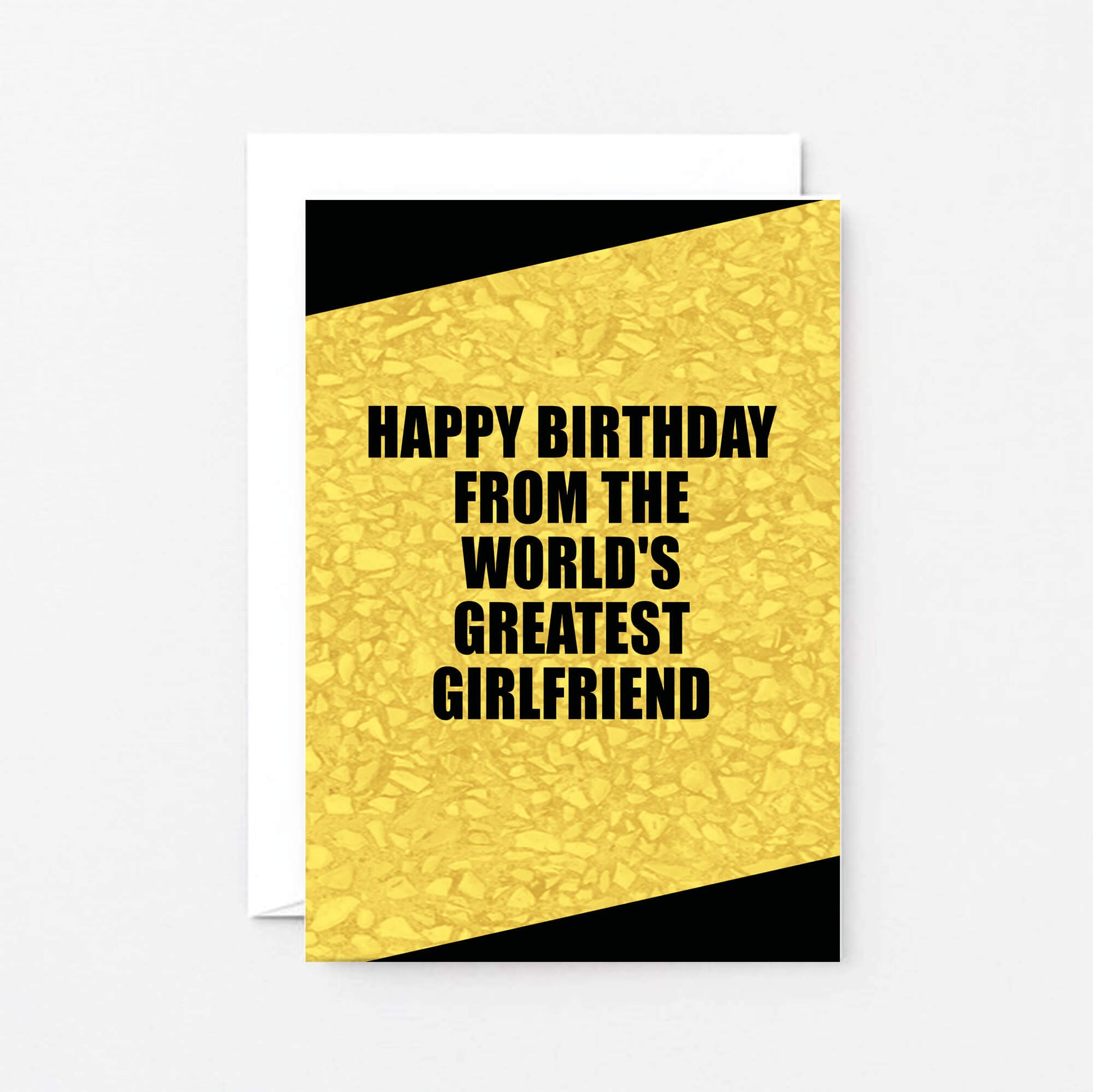 Boyfriend Birthday Card by SixElevenCreations. Reads Happy birthday from the world's greatest girlfriend. Product Code SE0854A6