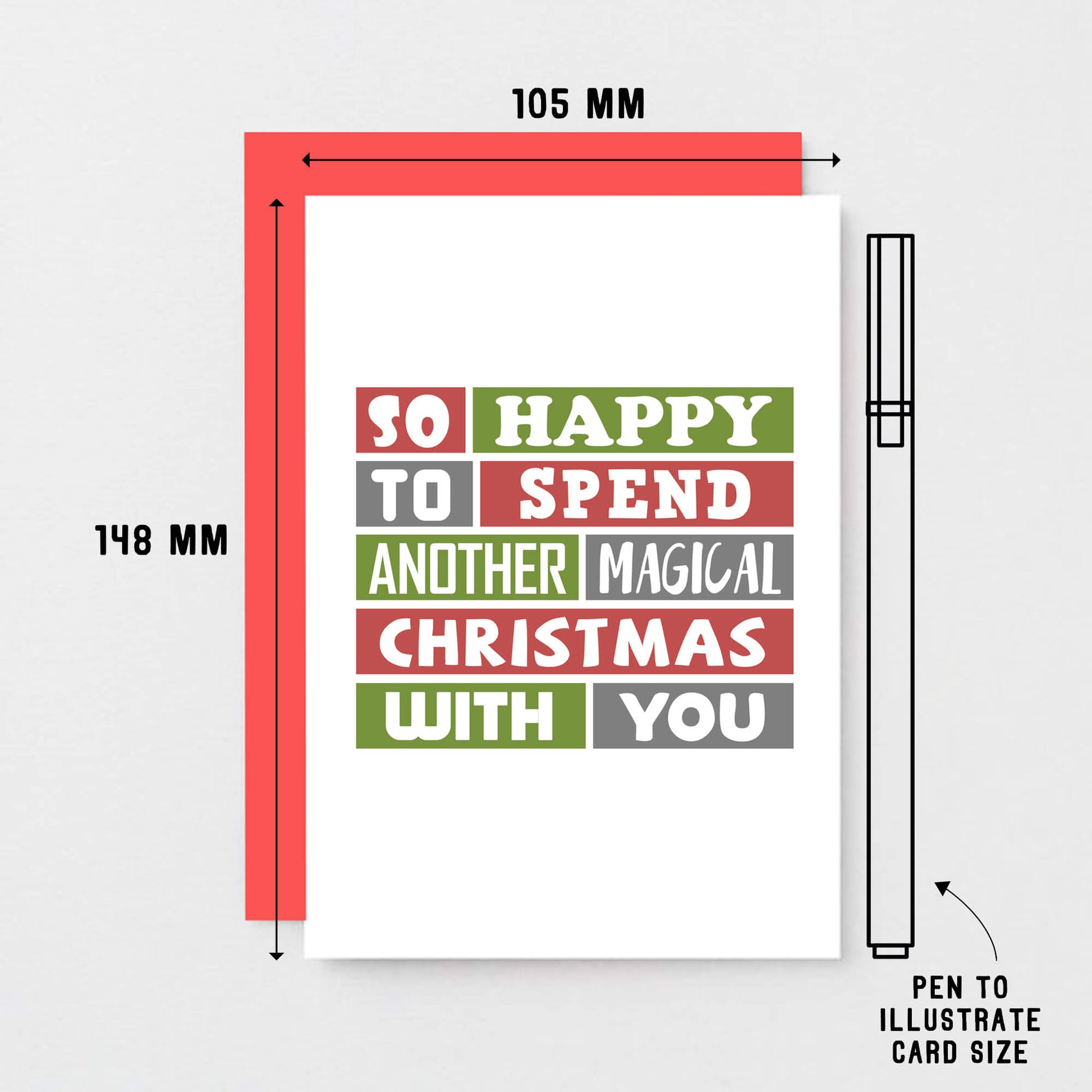 Christmas Card by SixElevenCreations. Reads So happy to spend another magical Christmas with you. Product Code SEC0025A6