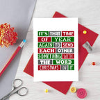 Christmas Card by SixElevenCreations. Reads It's that time of year again to send each other something with the word Christmas on it. Product Code SEC0026A6