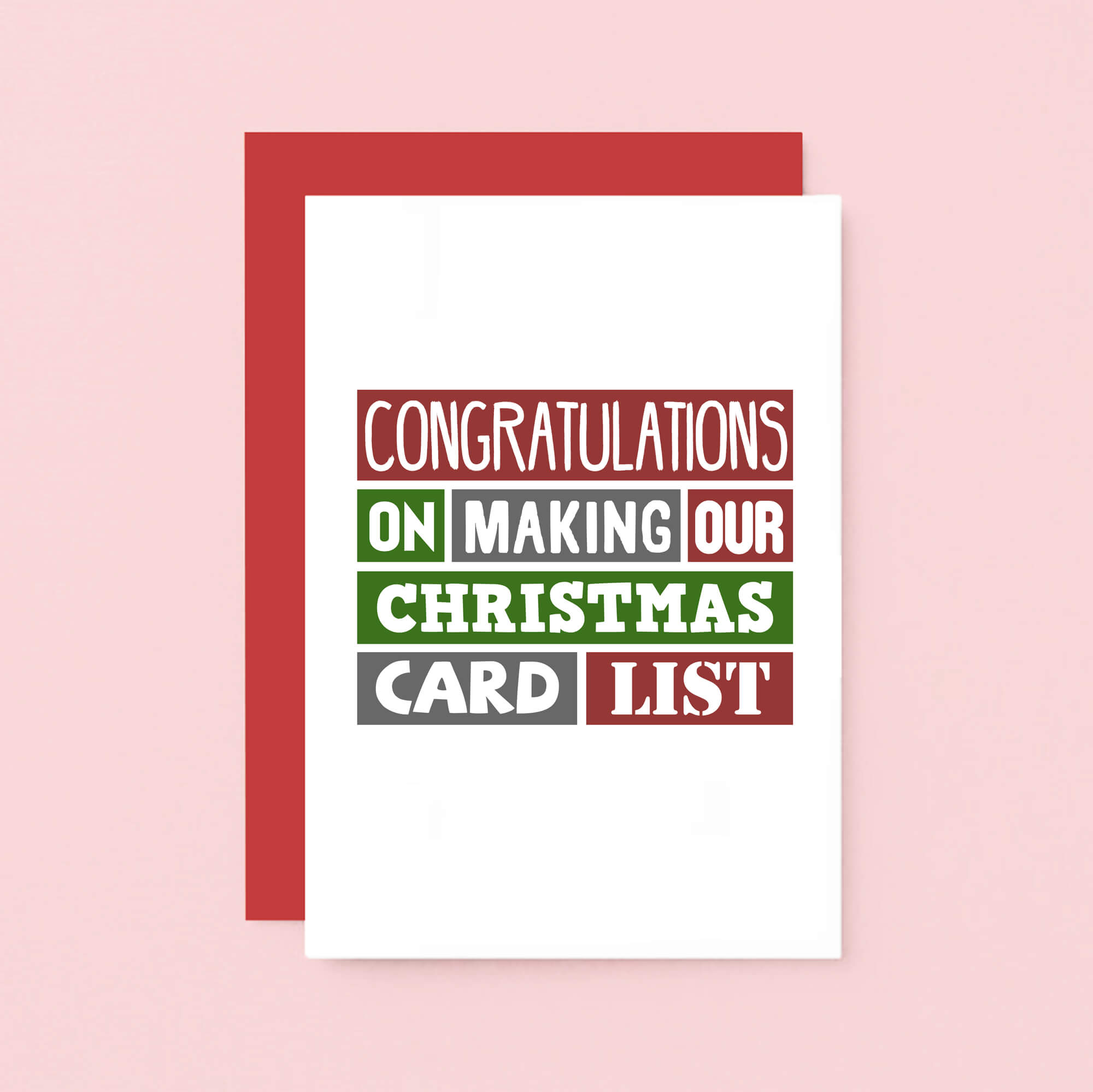 Christmas Card by SixElevenCreations. Reads Congratulations on making our Christmas card list. Product Code SEC0028A6