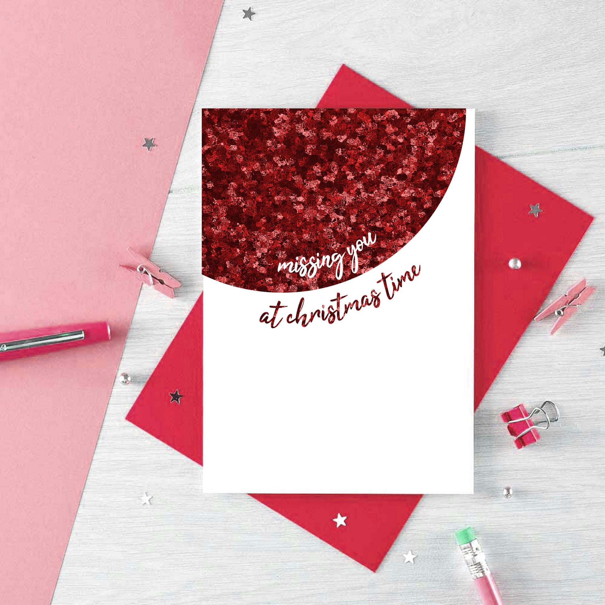 Missing You at Christmas Time Card by SixElevenCreations. Product Code SEC0061A6