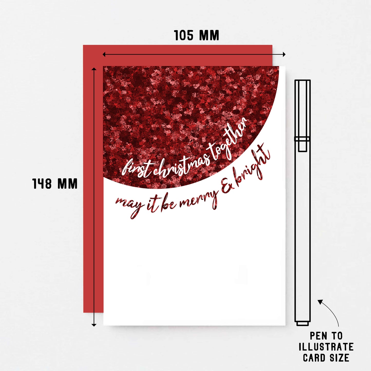 Christmas Card by SixElevenCreations. Reads First Christmas Together. May it be merry & bright. Product Code SEC0063A6