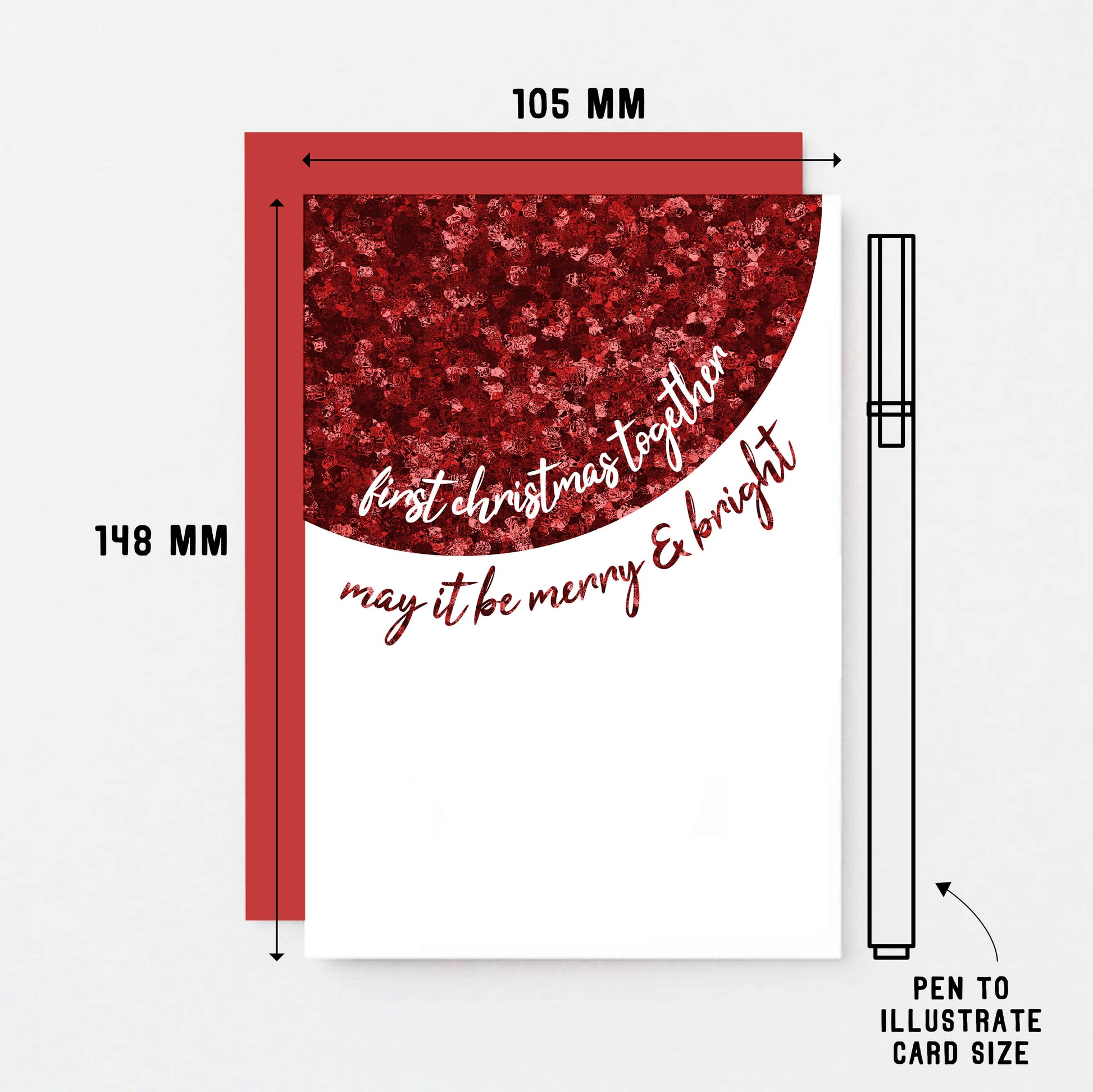Christmas Card by SixElevenCreations. Reads First Christmas Together. May it be merry & bright. Product Code SEC0063A6
