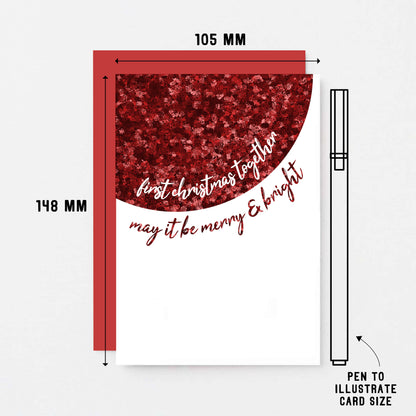 Christmas Card by SixElevenCreations. Reads First Christmas Together. May it be merry & bright. Product Code SEC0063A6