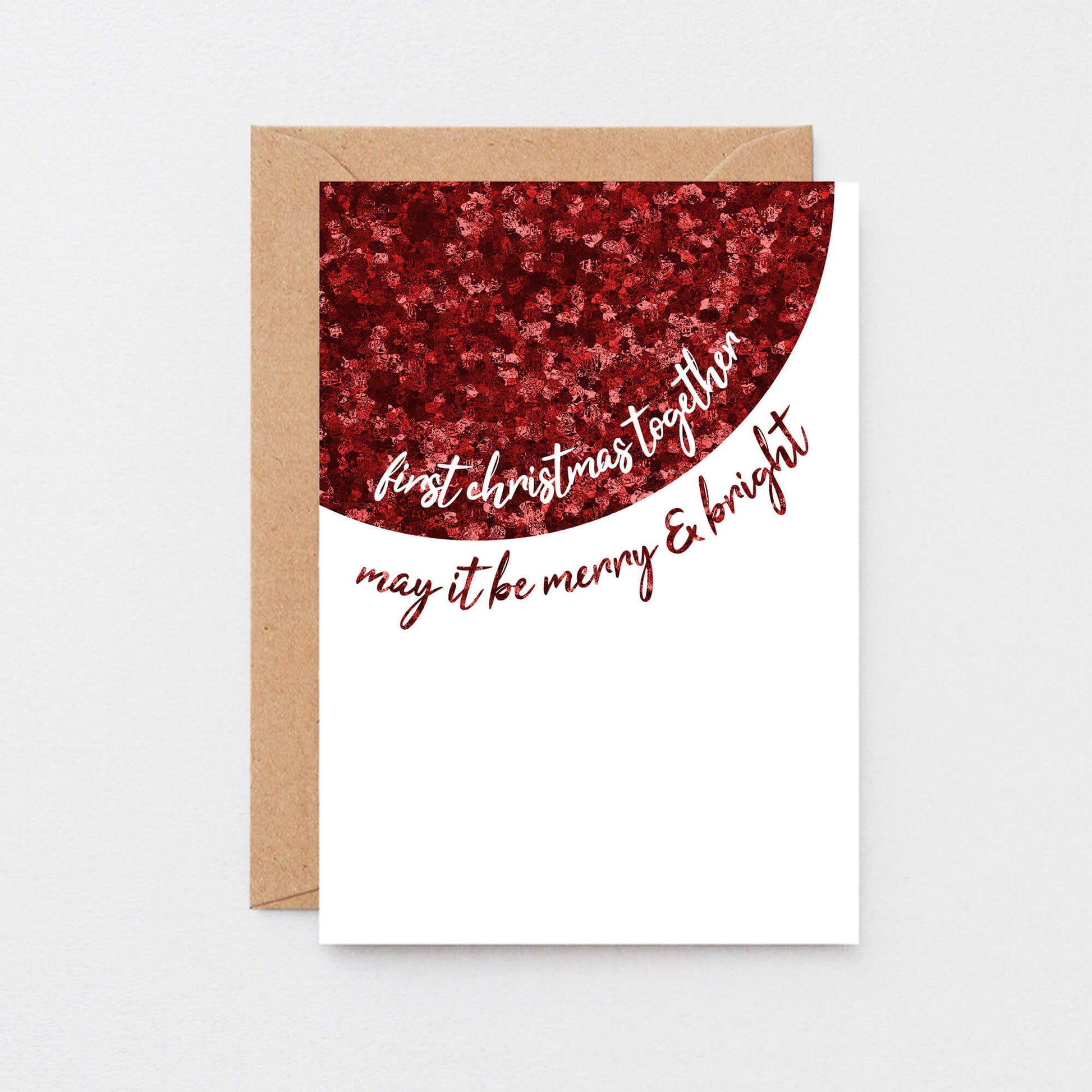 Christmas Card by SixElevenCreations. Reads First Christmas Together. May it be merry & bright. Product Code SEC0063A6
