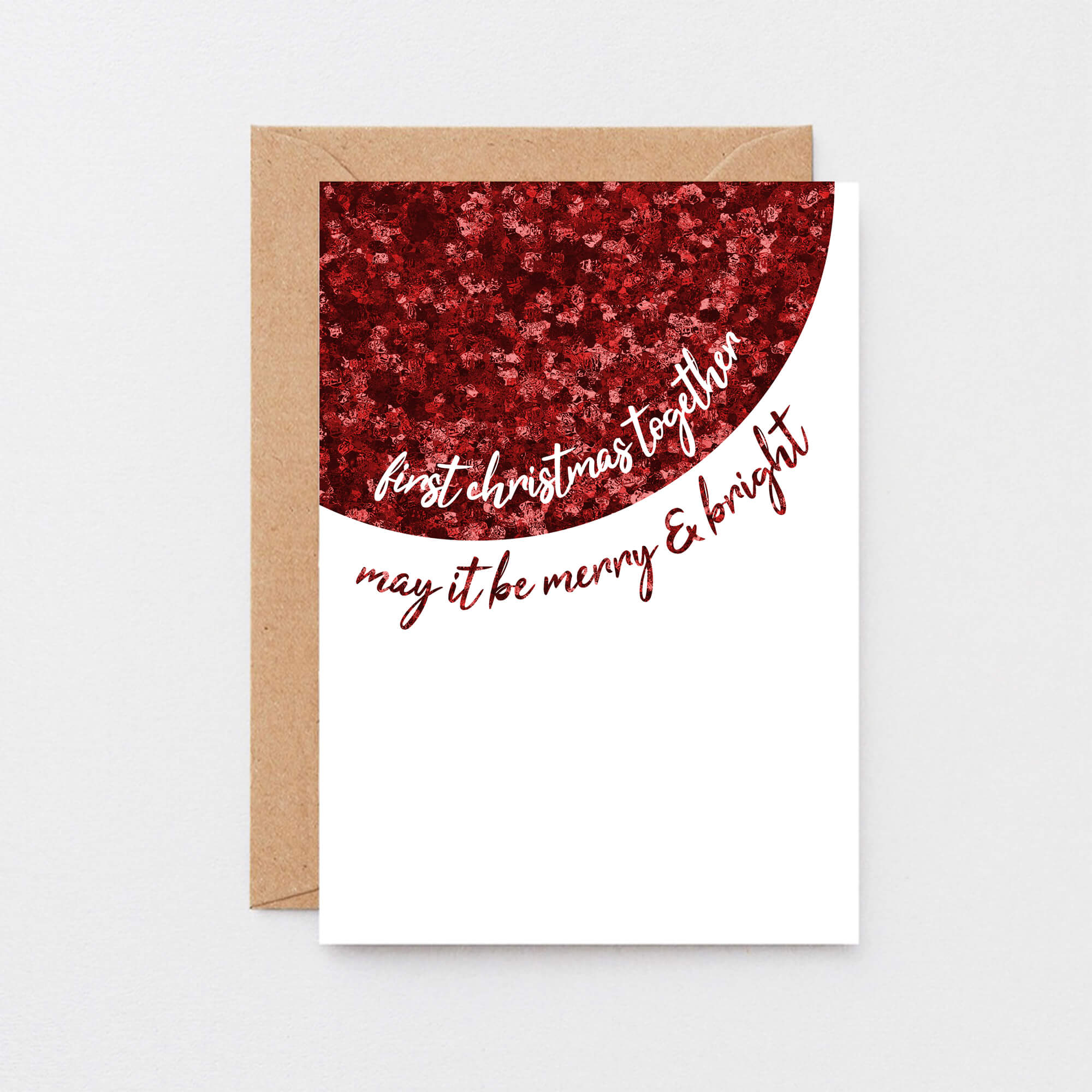 Christmas Card by SixElevenCreations. Reads First Christmas Together. May it be merry & bright. Product Code SEC0063A6