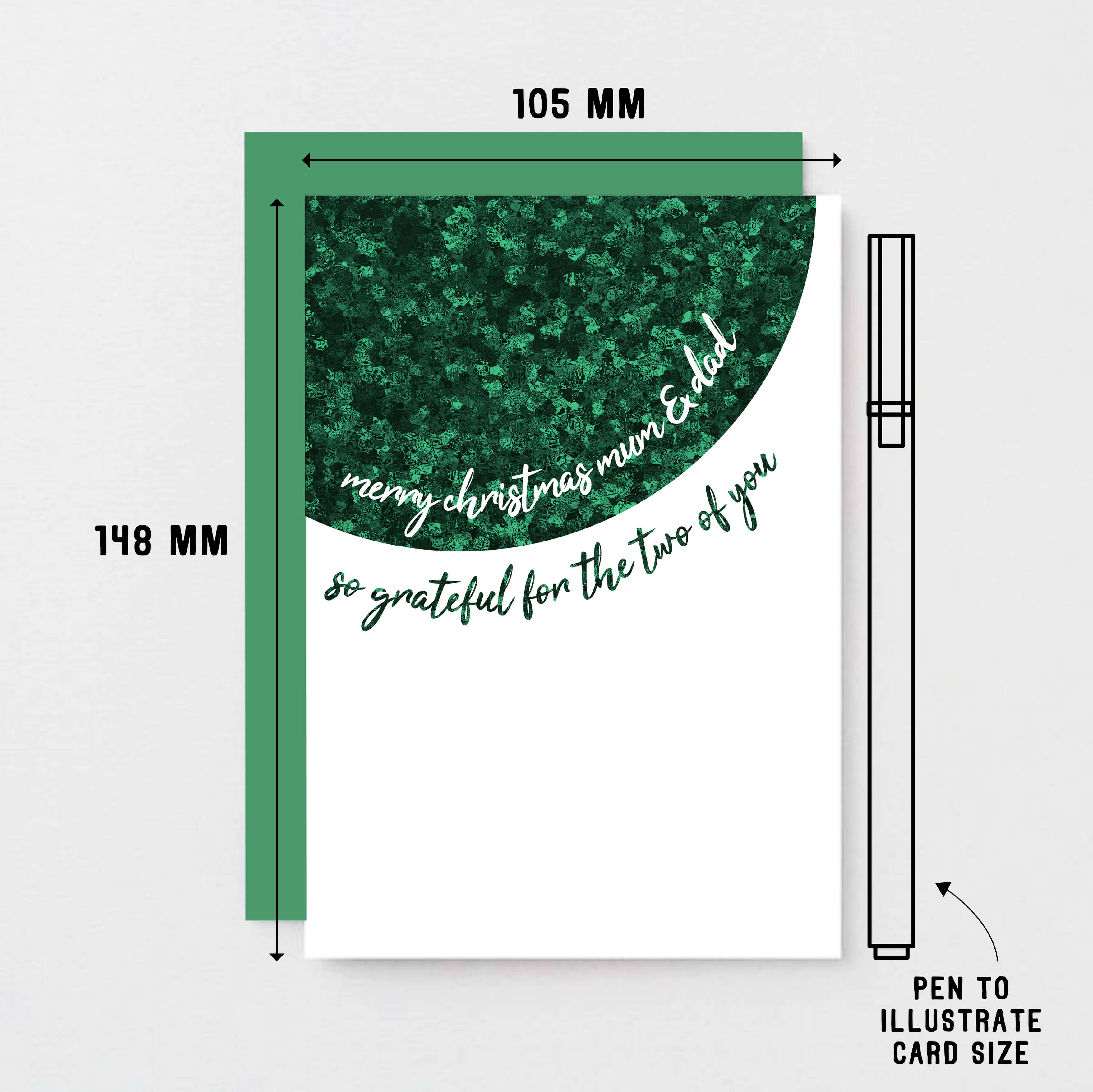 Christmas Card by SixElevenCreations. Reads Merry Christmas mum & dad. So grateful for the two of you. Product Code SEC0064A6