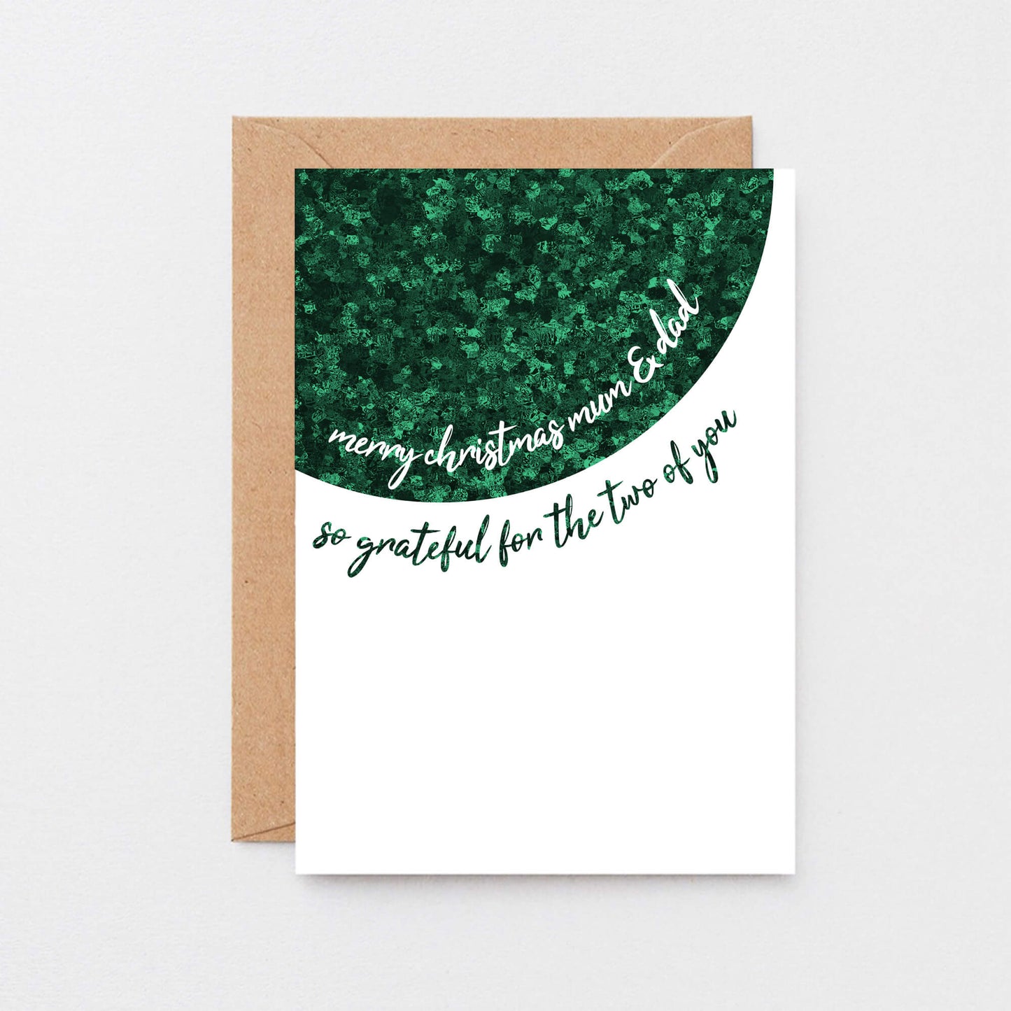 Christmas Card by SixElevenCreations. Reads Merry Christmas mum & dad. So grateful for the two of you. Product Code SEC0064A6
