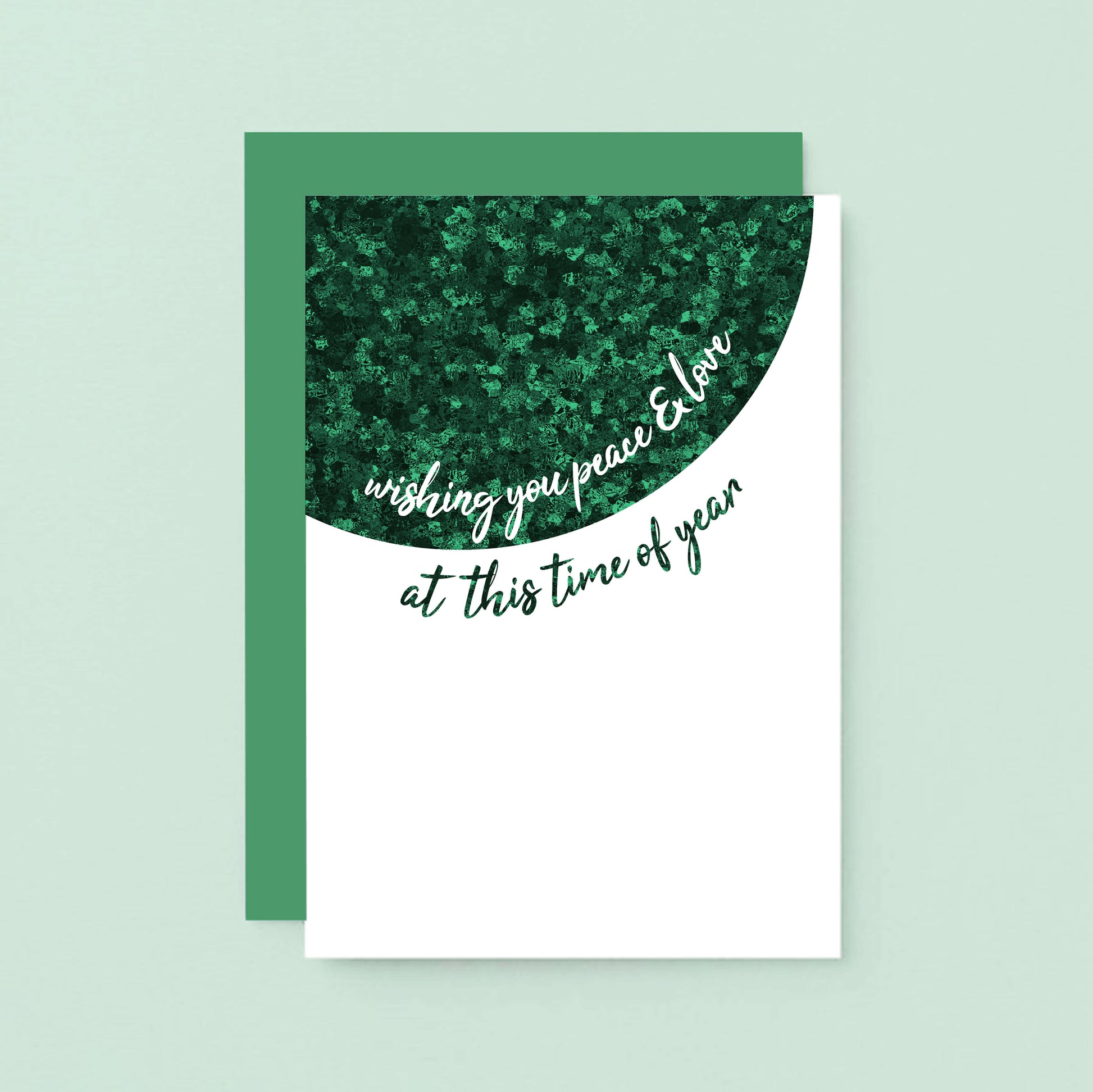Christmas Card by SixElevenCreations. Reads Wishing you peace & love at this time of year. Product Code SEC0066A6