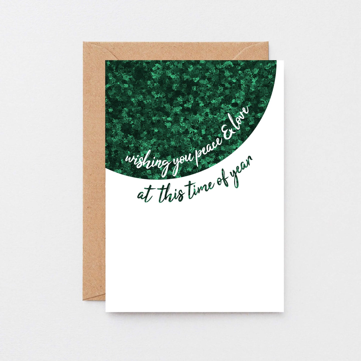 Christmas Card by SixElevenCreations. Reads Wishing you peace & love at this time of year. Product Code SEC0066A6