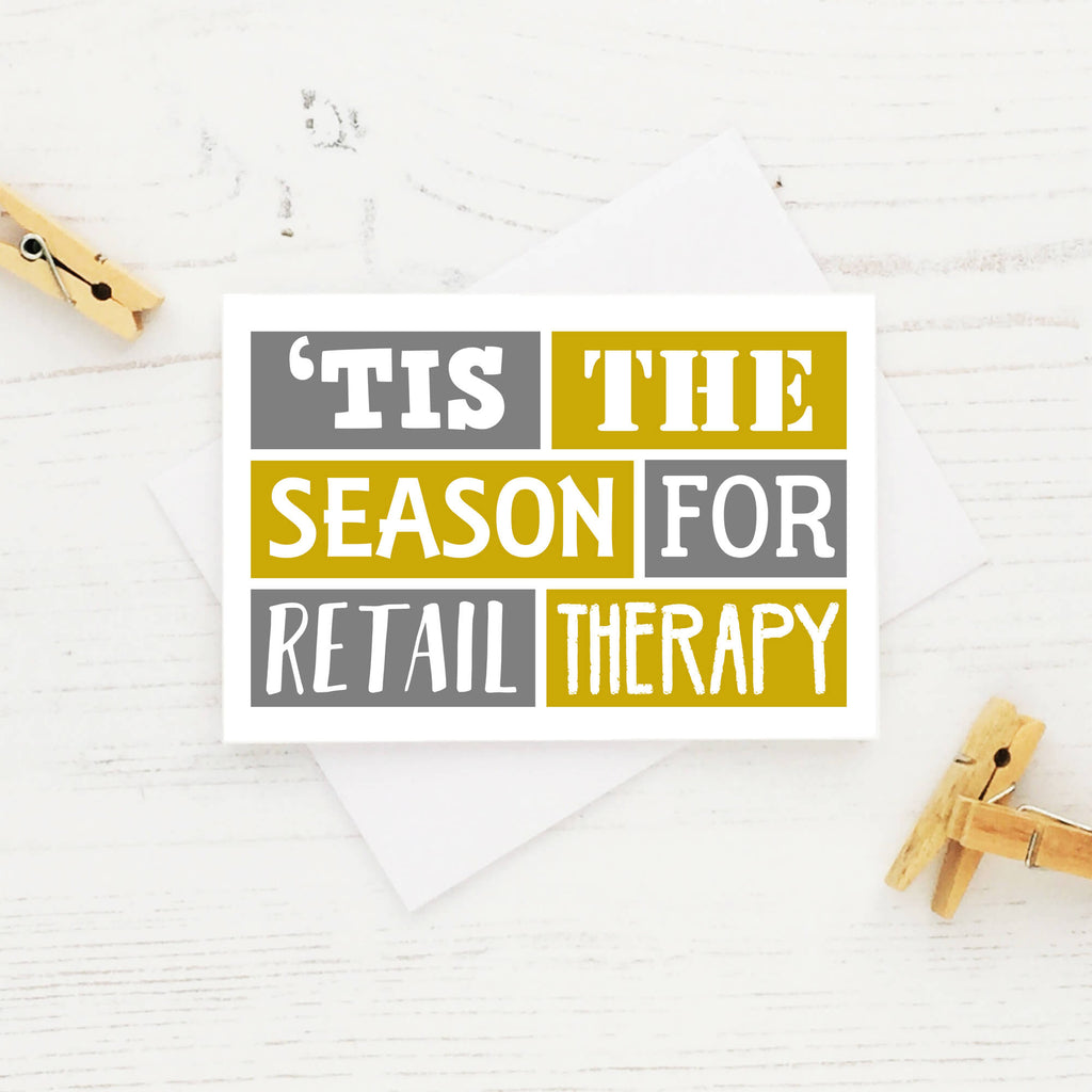 Christmas Giftcard Holder by SixElevenCreations. Reads Tis the season for retail therapy. Product Code SES0015A7