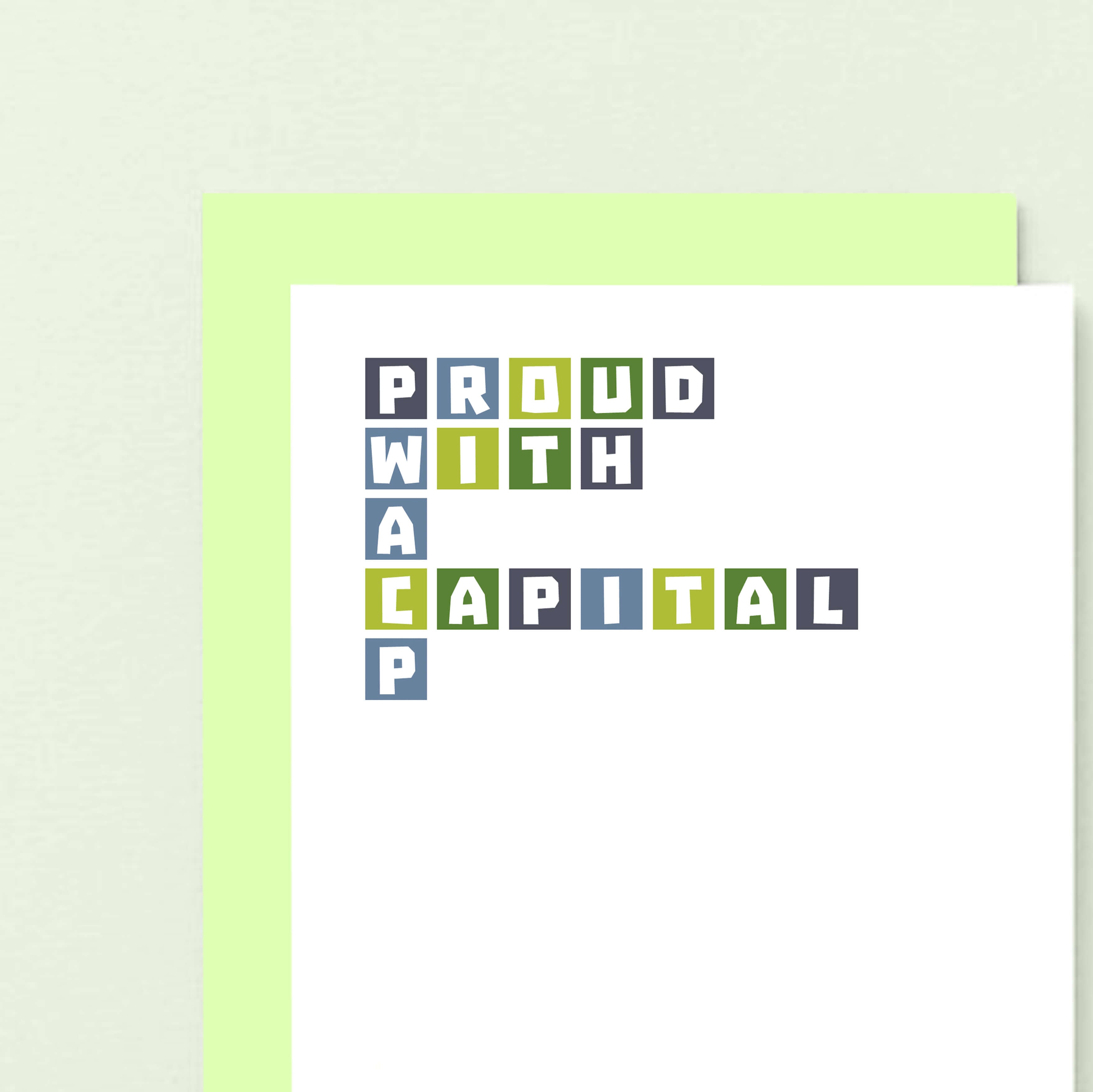 Congratulations Card by SixElevenCreations. Reads Proud with a capital P. Product Code SE0322A6