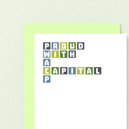 Congratulations Card by SixElevenCreations. Reads Proud with a capital P. Product Code SE0322A6
