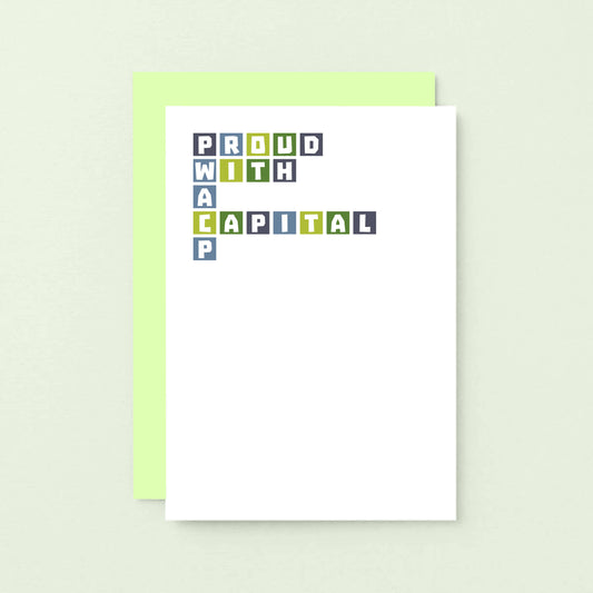 Congratulations Card by SixElevenCreations. Reads Proud with a capital P. Product Code SE0322A6