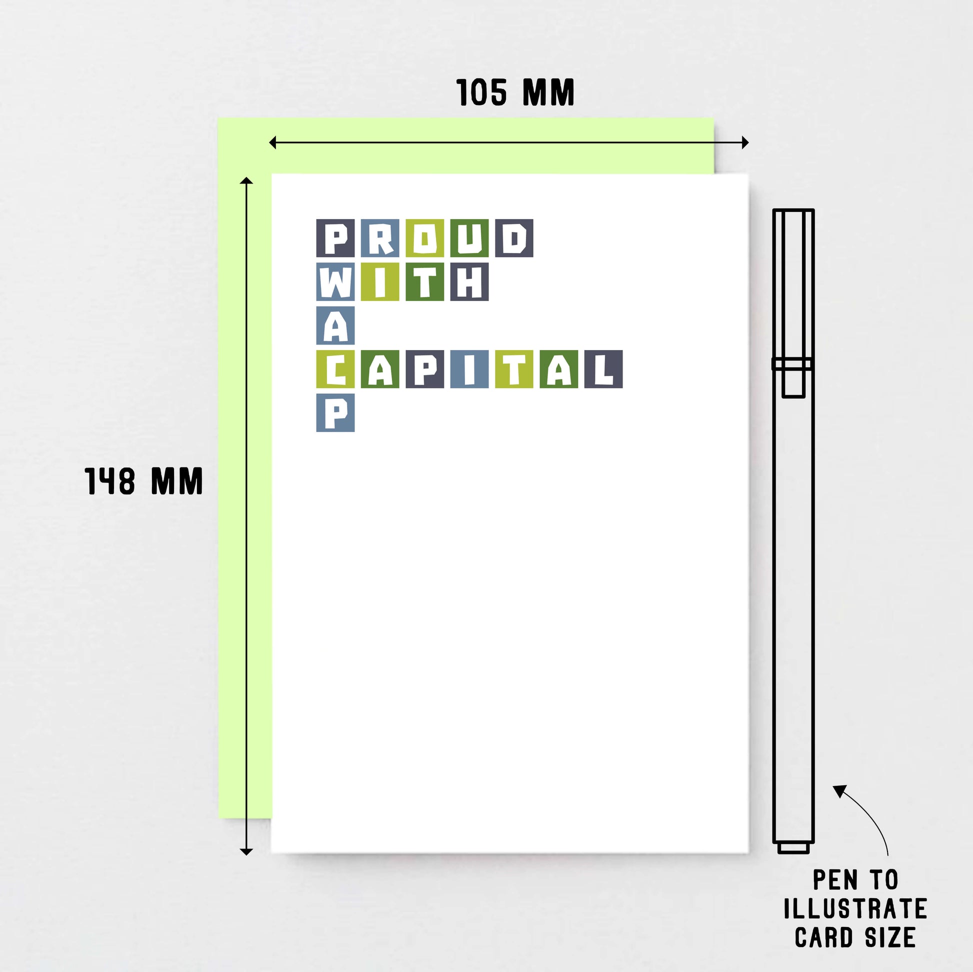 Congratulations Card by SixElevenCreations. Reads Proud with a capital P. Product Code SE0322A6