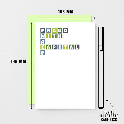 Congratulations Card by SixElevenCreations. Reads Proud with a capital P. Product Code SE0322A6