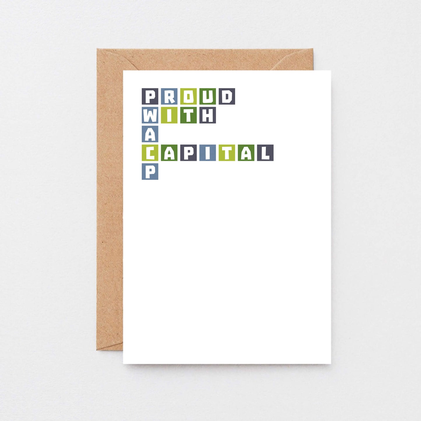 Congratulations Card by SixElevenCreations. Reads Proud with a capital P. Product Code SE0322A6
