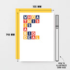 Congratulations Card by SixElevenCreations. Reads Whoa this is a big deal. Product Code SE0338A6