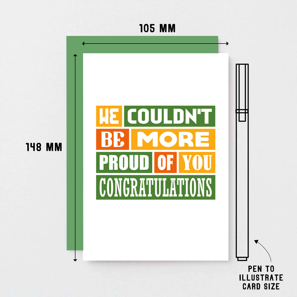 Congratulations Card by SixElevenCreations. Reads We couldn't be more proud of you. Congratulations. Product Code SE0346A6