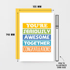 Wedding Congratulations Card by SixElevenCreations. Reads You're seriously awesome together. Congratulations. Product Code SE0176A6