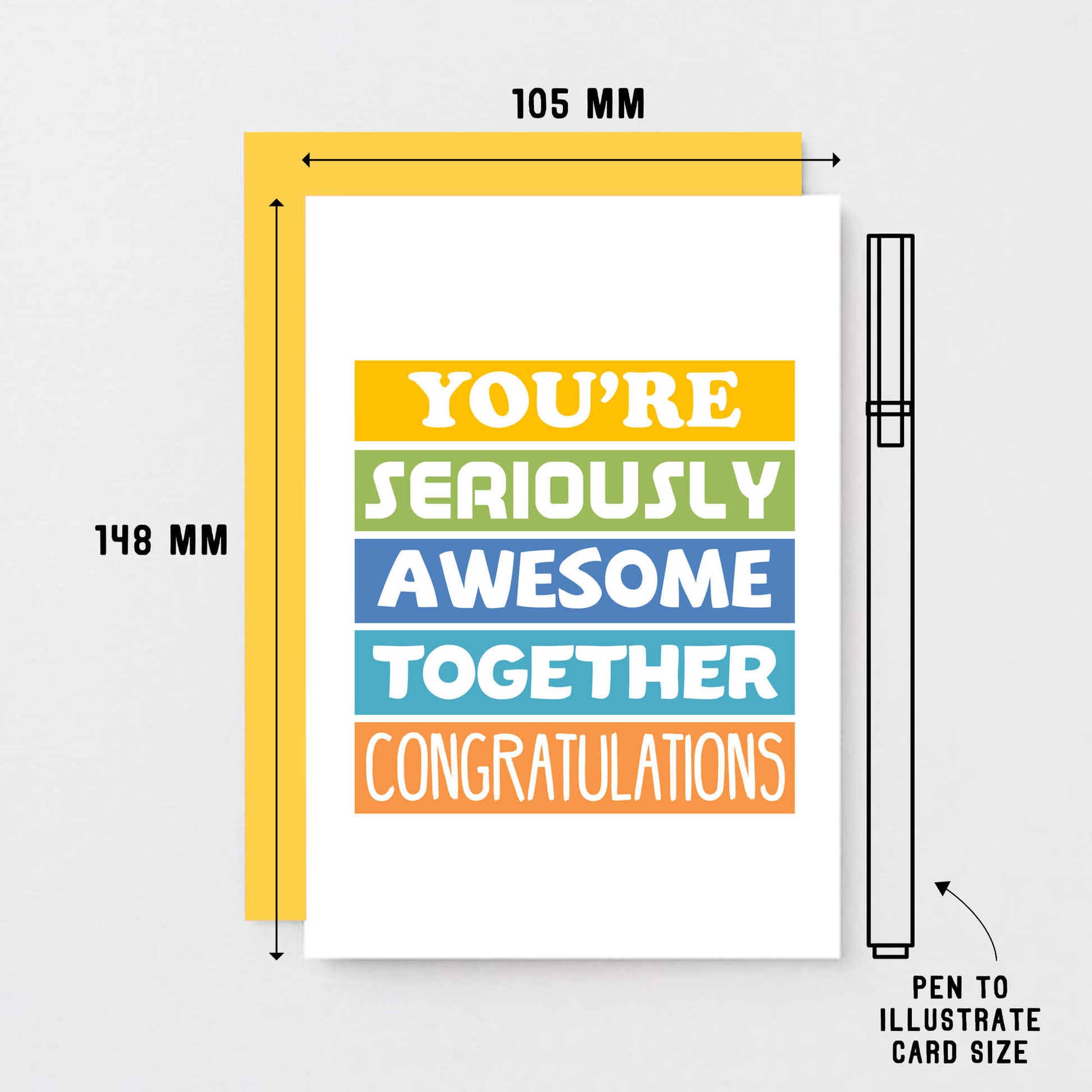 Wedding Congratulations Card by SixElevenCreations. Reads You're seriously awesome together. Congratulations. Product Code SE0176A6