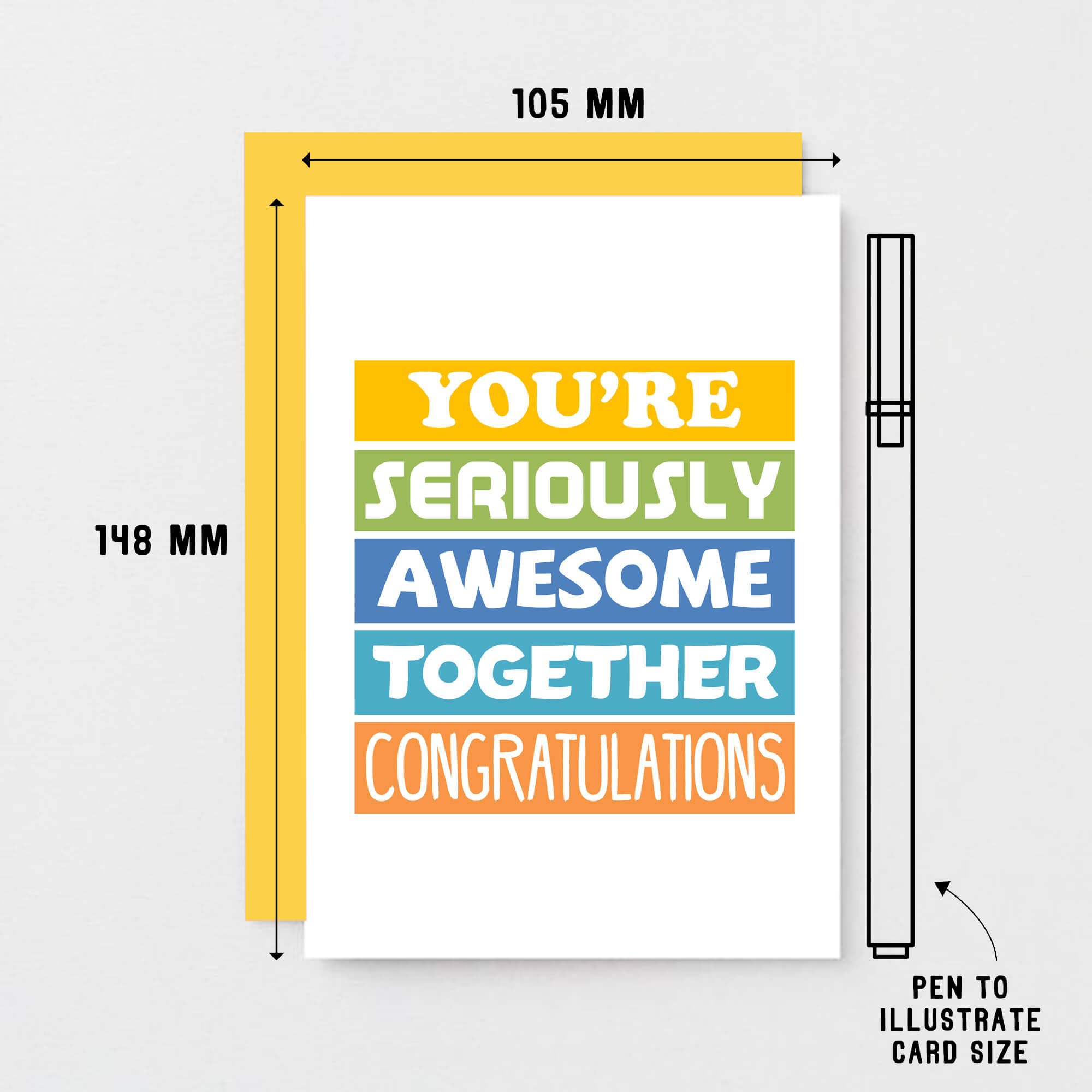 Wedding Congratulations Card by SixElevenCreations. Reads You're seriously awesome together. Congratulations. Product Code SE0176A6