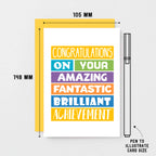 Congratulations Card by SixElevenCreations. Reads Congratulations on your amazing fantastic brilliant achievement. Product Code SE0201A6