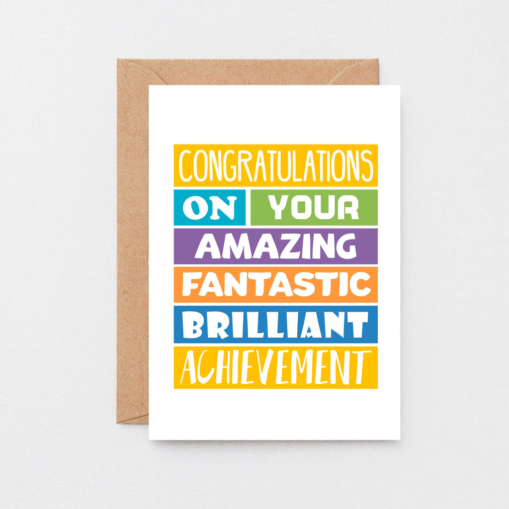 Congratulations Card by SixElevenCreations. Reads Congratulations on your amazing fantastic brilliant achievement. Product Code SE0201A6