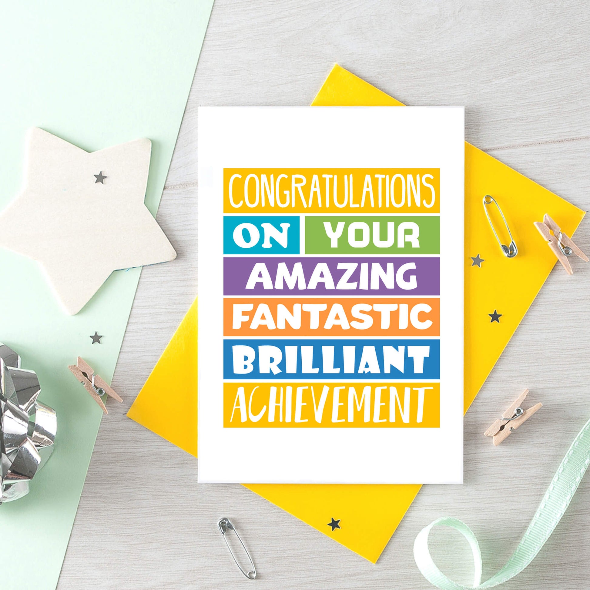 Congratulations Card by SixElevenCreations. Reads Congratulations on your amazing fantastic brilliant achievement. Product Code SE0201A6