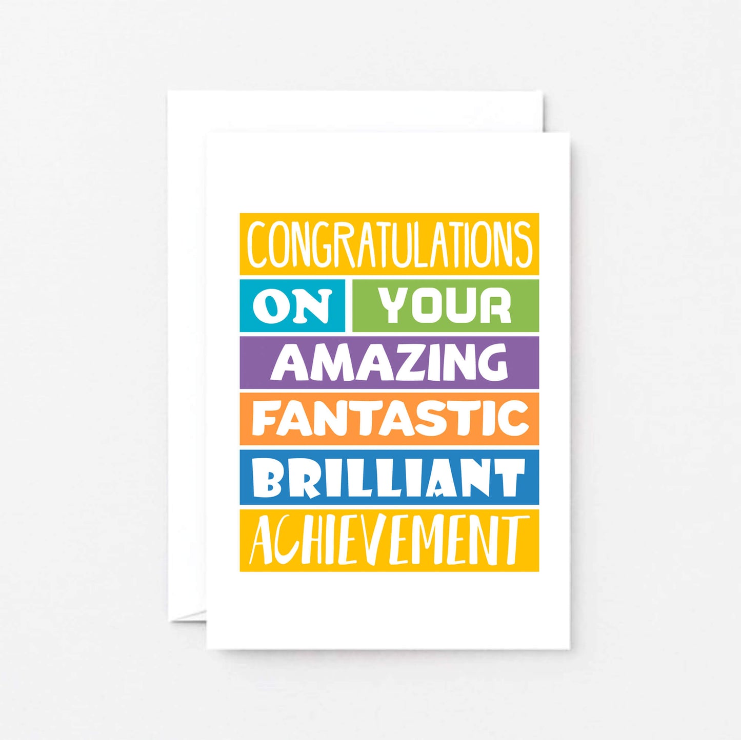 Congratulations Card by SixElevenCreations. Reads Congratulations on your amazing fantastic brilliant achievement. Product Code SE0201A6