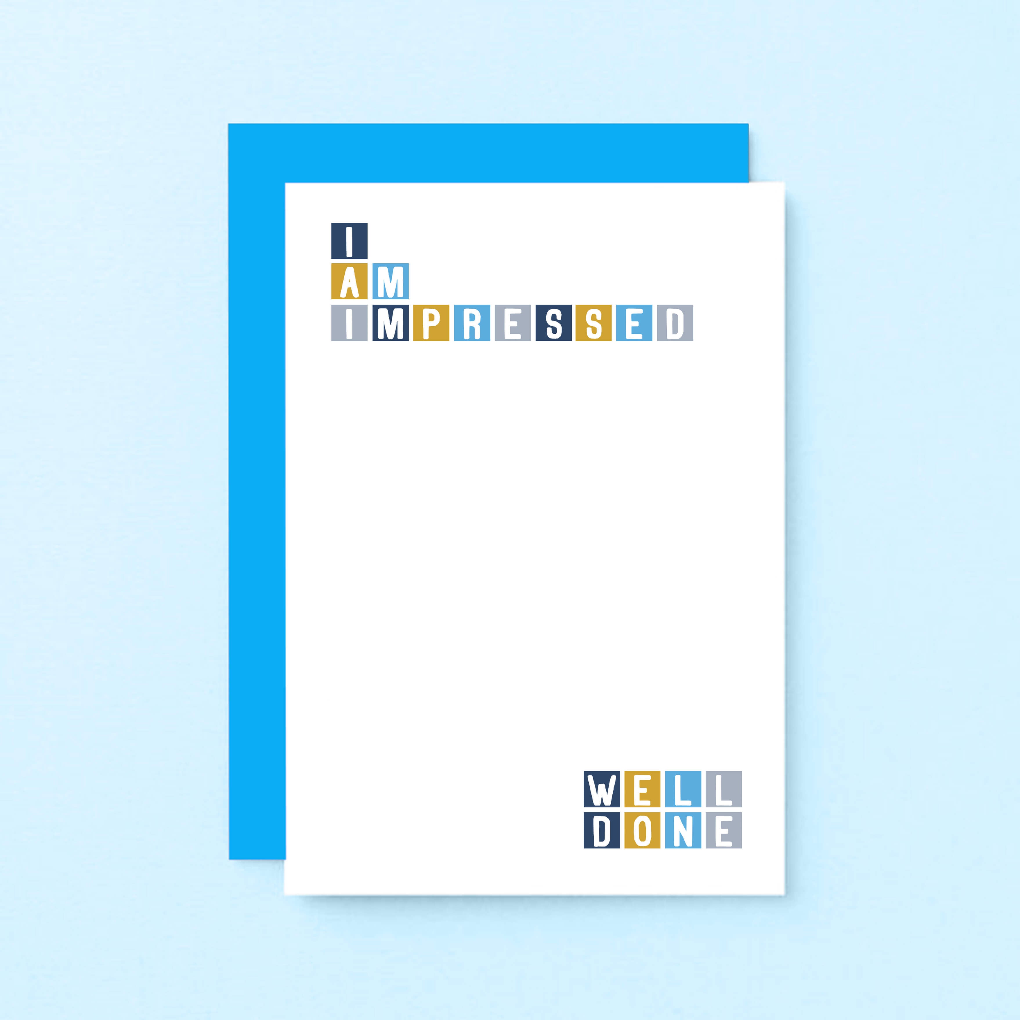 Congratulations Card by SixElevenCreations. Reads I am impressed Well done. Product Code SE0286A6