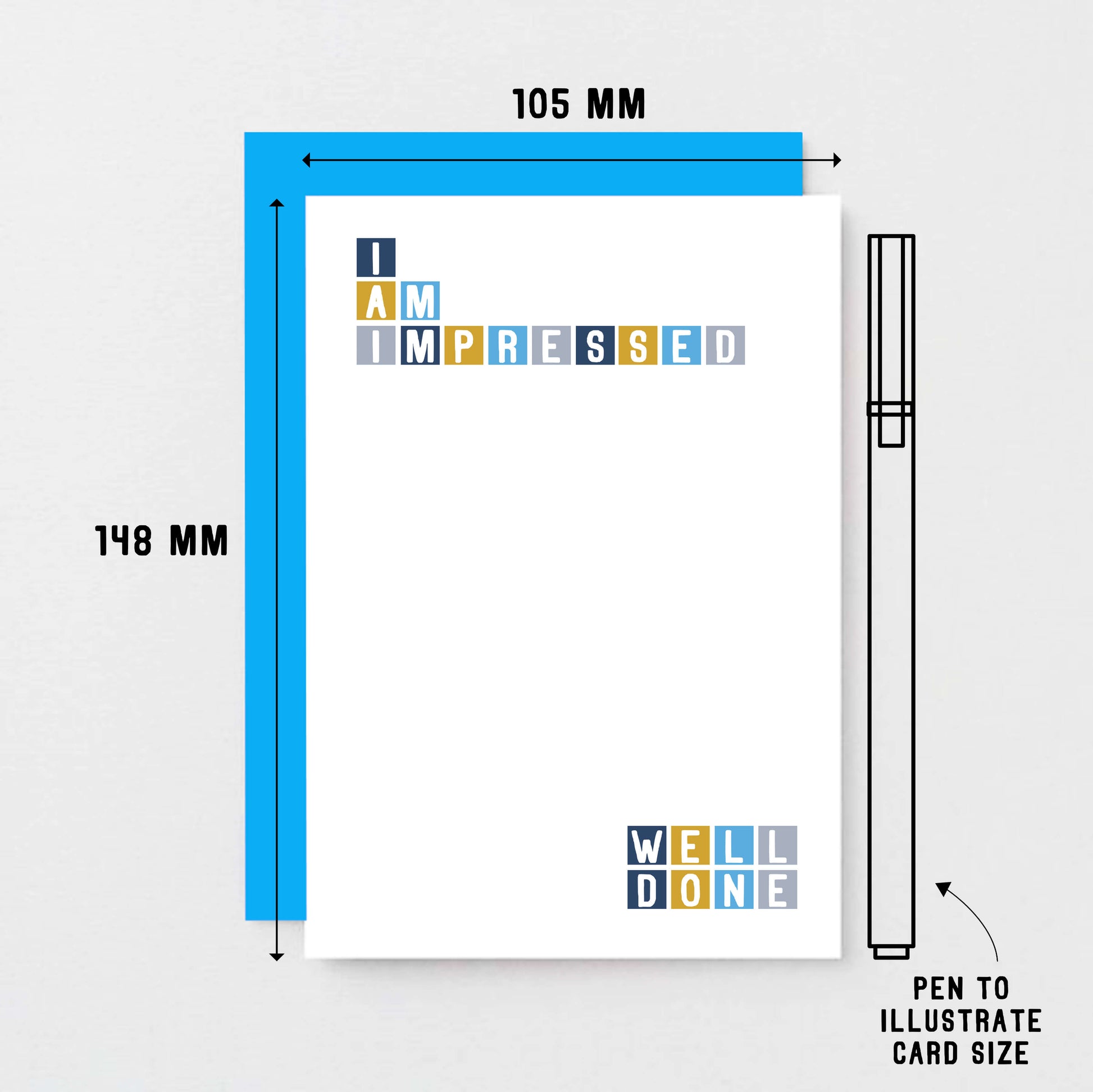 Congratulations Card by SixElevenCreations. Reads I am impressed Well done. Product Code SE0286A6