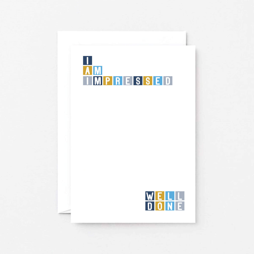 Congratulations Card by SixElevenCreations. Reads I am impressed Well done. Product Code SE0286A6