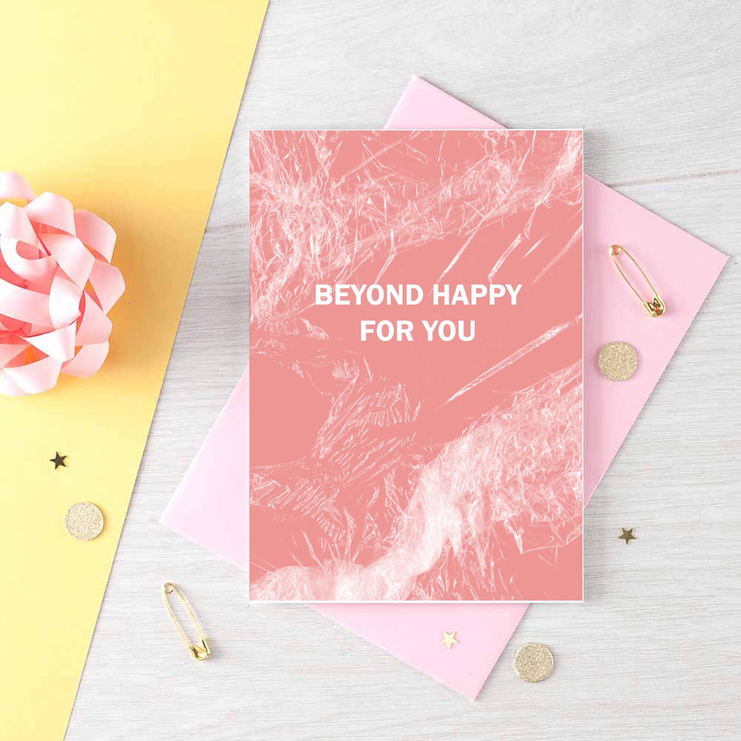 Congratulations Card by SixElevenCreations. Reads Beyond happy for you. Product Code SE3055A6