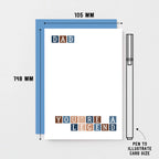 Dad Card by SixElevenCreations. Reads Dad you're a legend. Product Code SE0262A6