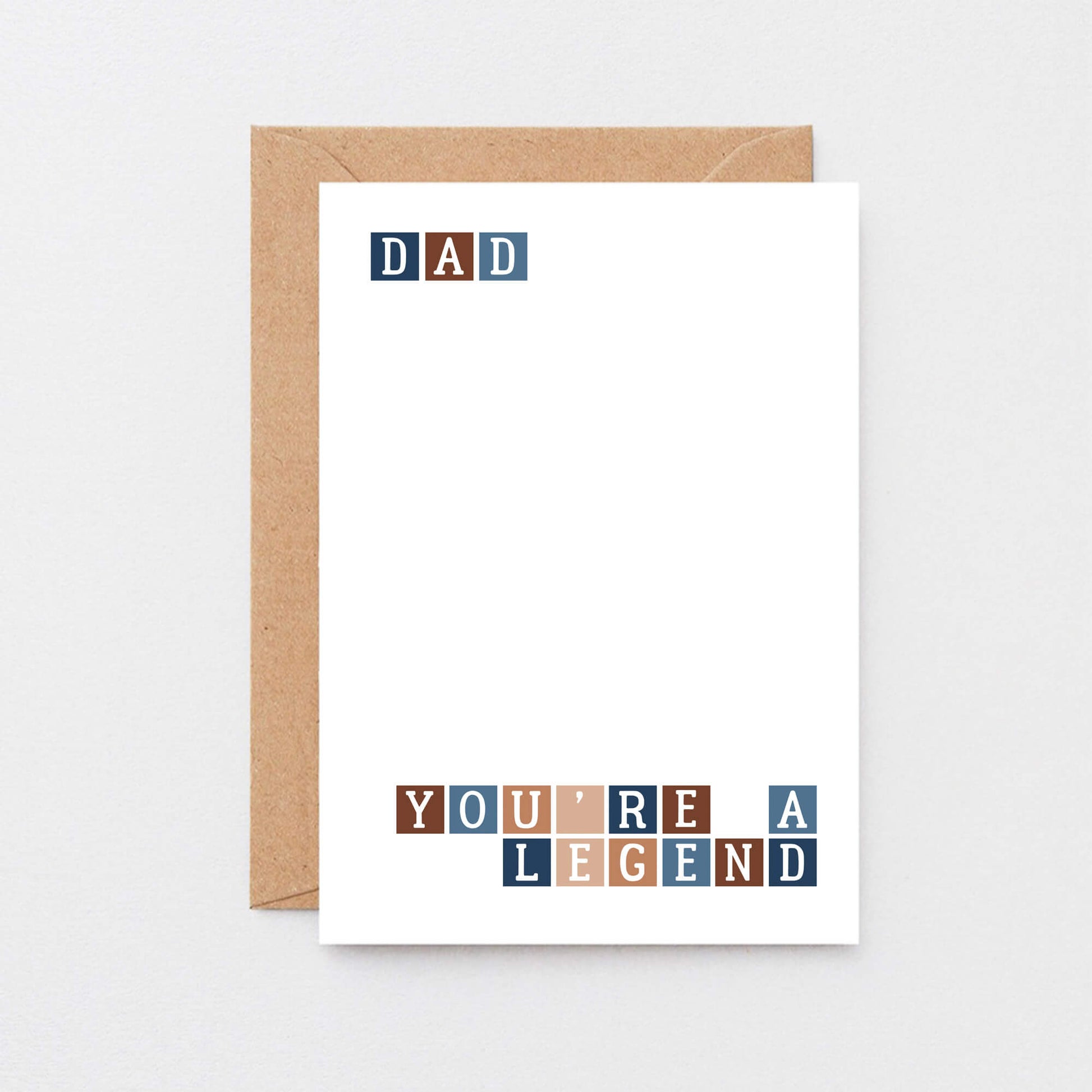 Dad Card by SixElevenCreations. Reads Dad you're a legend. Product Code SE0262A6