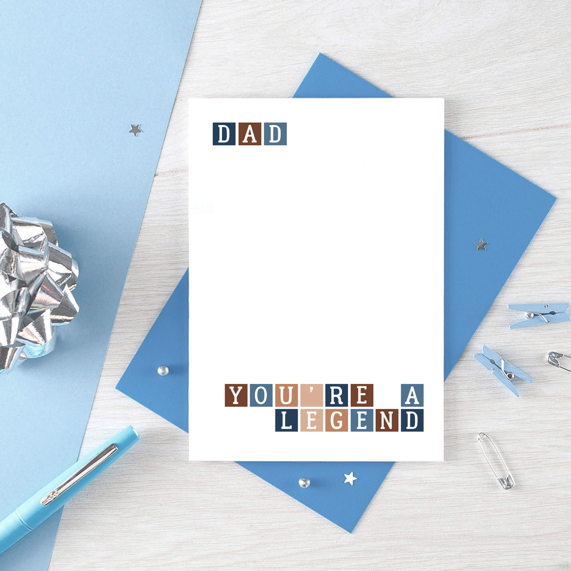 Dad Card by SixElevenCreations. Reads Dad you're a legend. Product Code SE0262A6