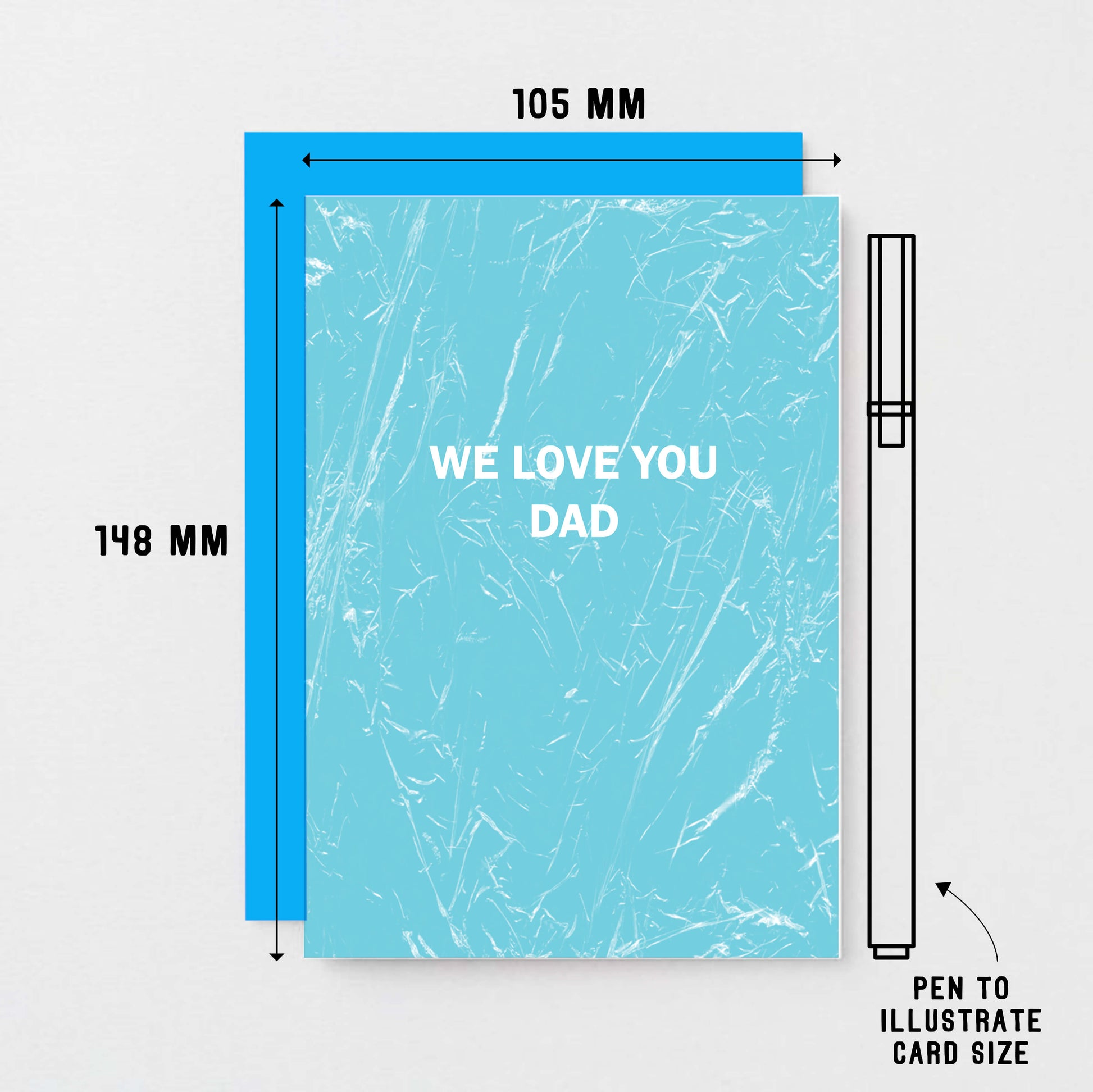 Dad Card by SixElevenCreations. Reads We love you Dad. Product Code SE3053A6