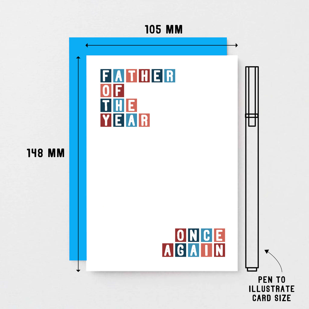 Dad Card by SixElevenCreations. Reads Father of the year. Once again. Product Code SE0325A6