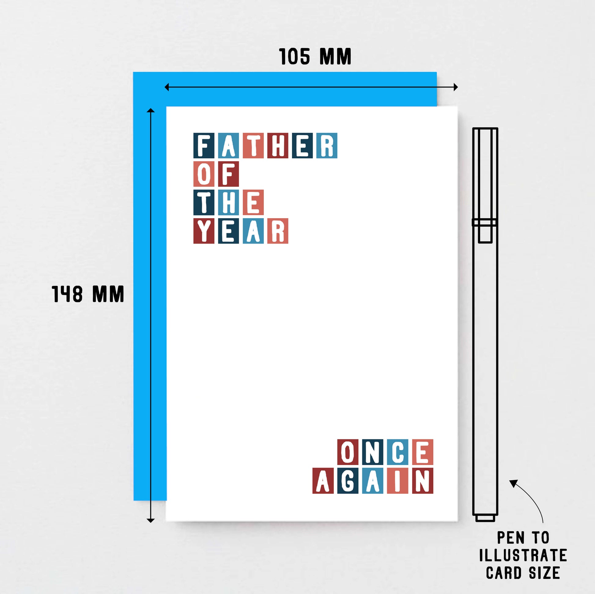 Dad Card by SixElevenCreations. Reads Father of the year. Once again. Product Code SE0325A6