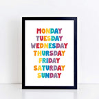 Days Of The Week Poster by SixElevenCreations. Product Code SEP0501