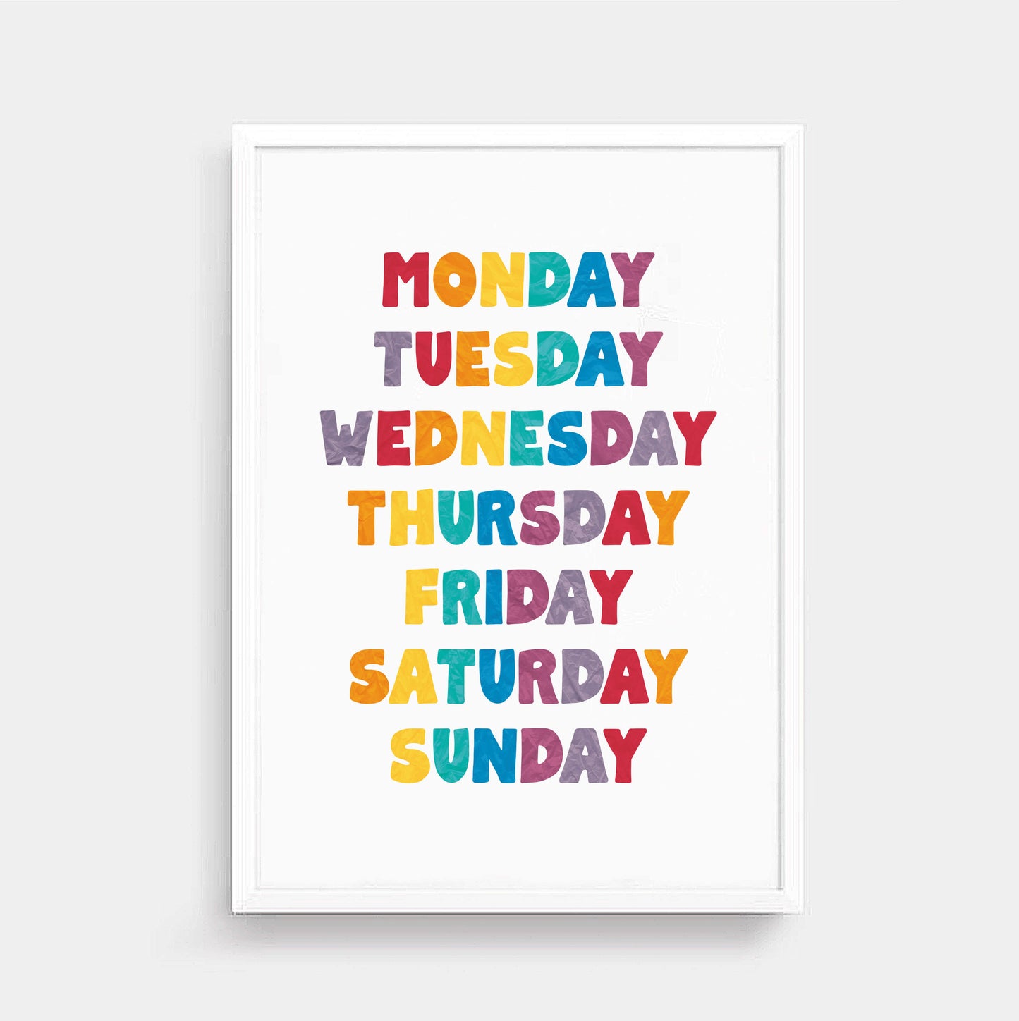 Days Of The Week Poster by SixElevenCreations. Product Code SEP0501