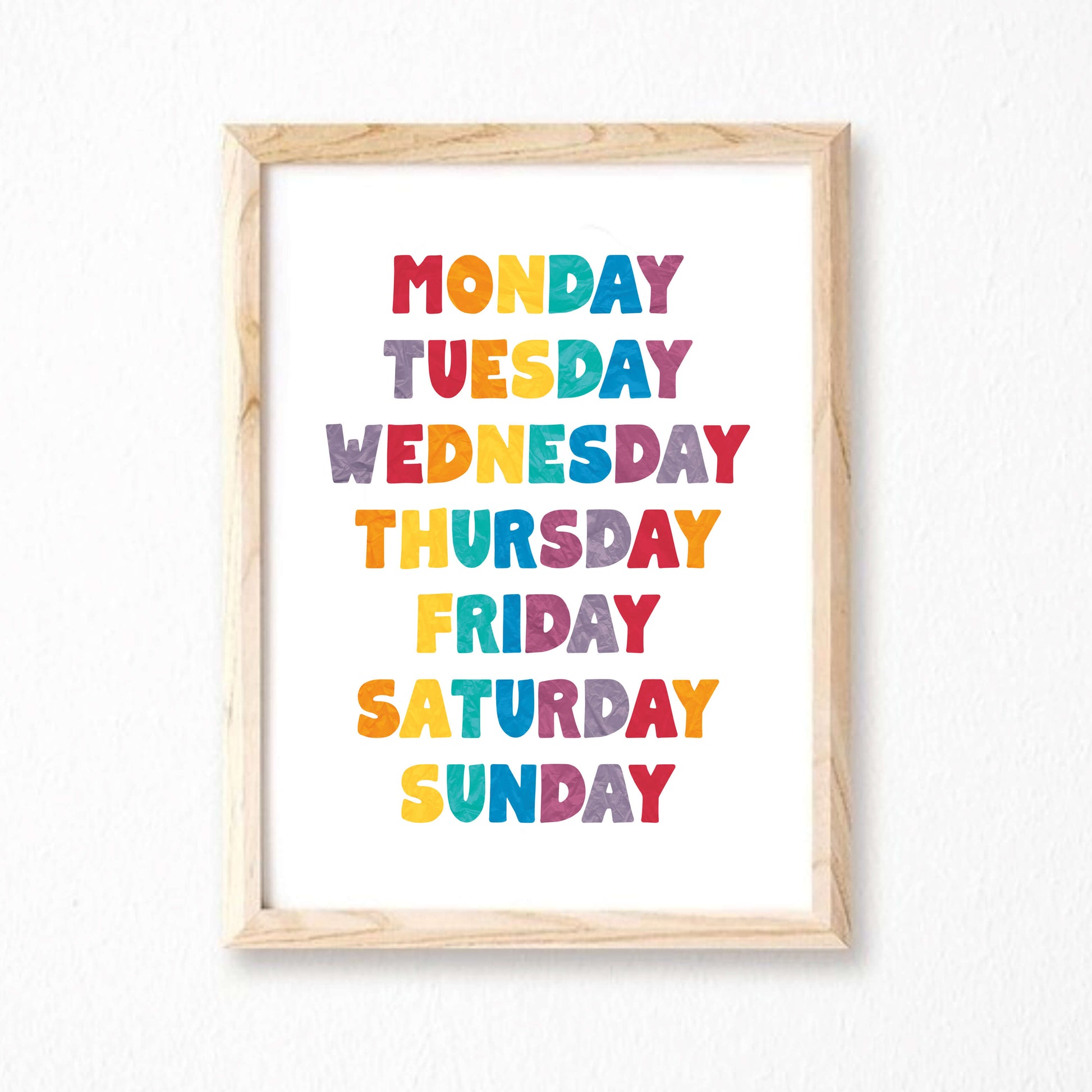 Days Of The Week Poster by SixElevenCreations. Product Code SEP0501