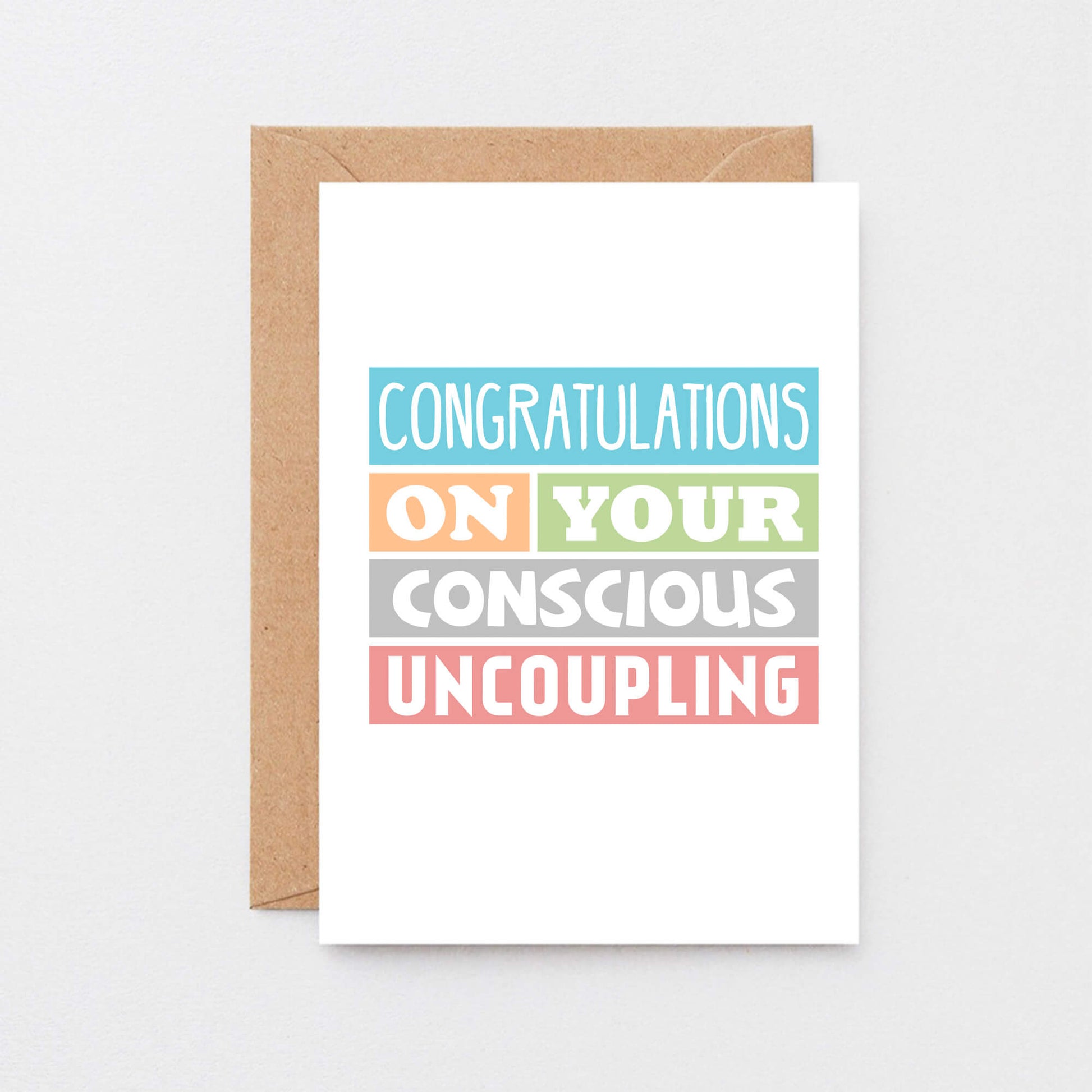 Divorce Card by SixElevenCreations. Reads Congratulations on your conscious uncoupling. Product Code SE0195A6